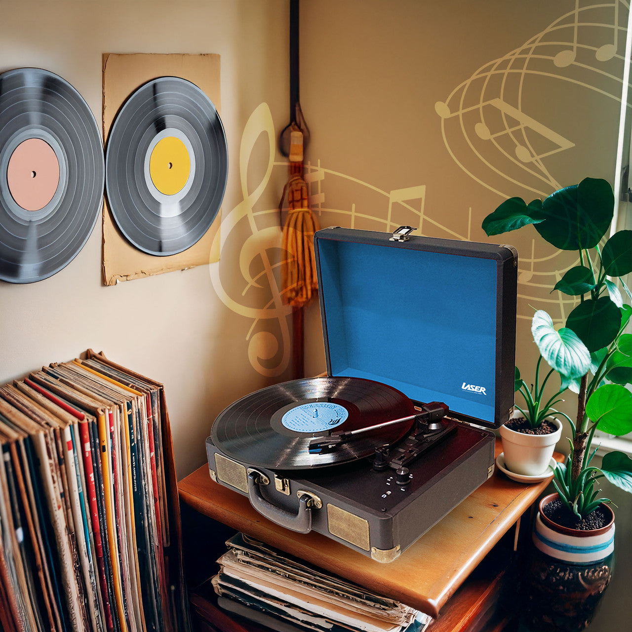 Bluetooth Suitcase Turntable with Speaker 8