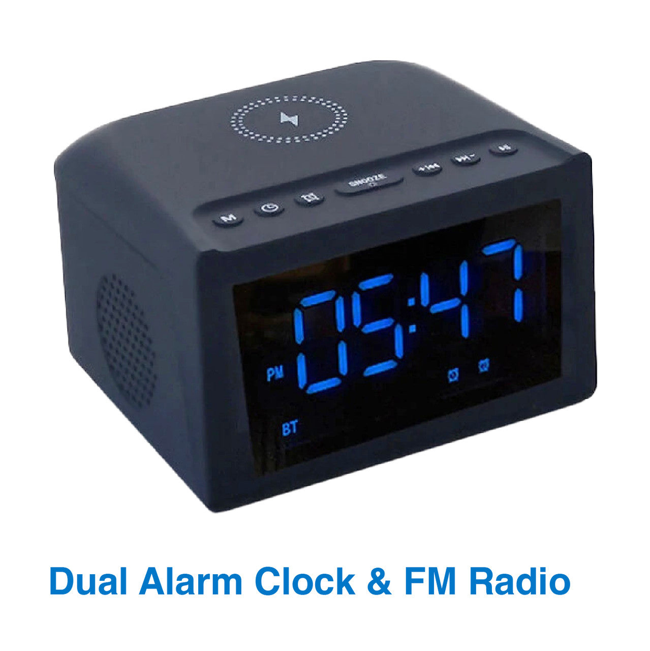 Laser Alarm Clock with Wireless Charging & Bluetooth 5