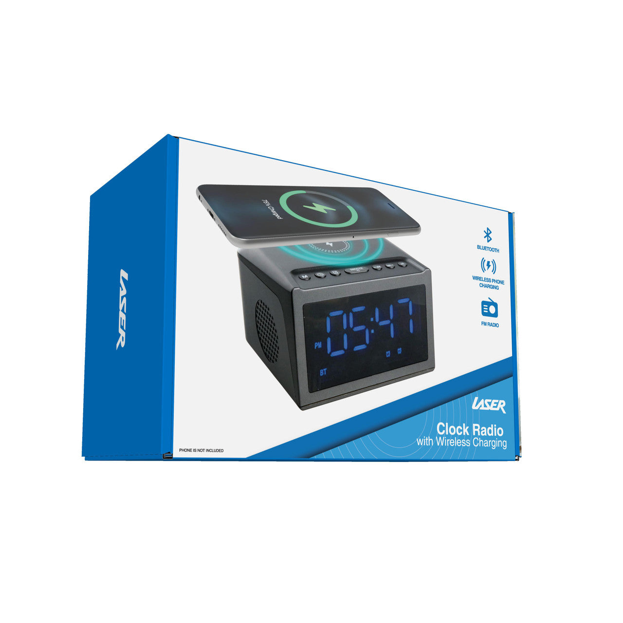 Laser Alarm Clock with Wireless Charging & Bluetooth 9