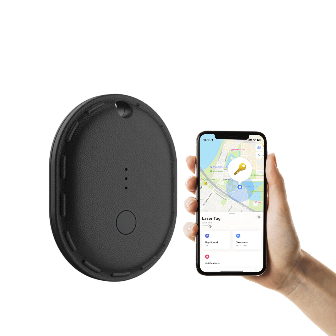 Laser Mini Smart Tag with Apple Find My Tracking Black 10
