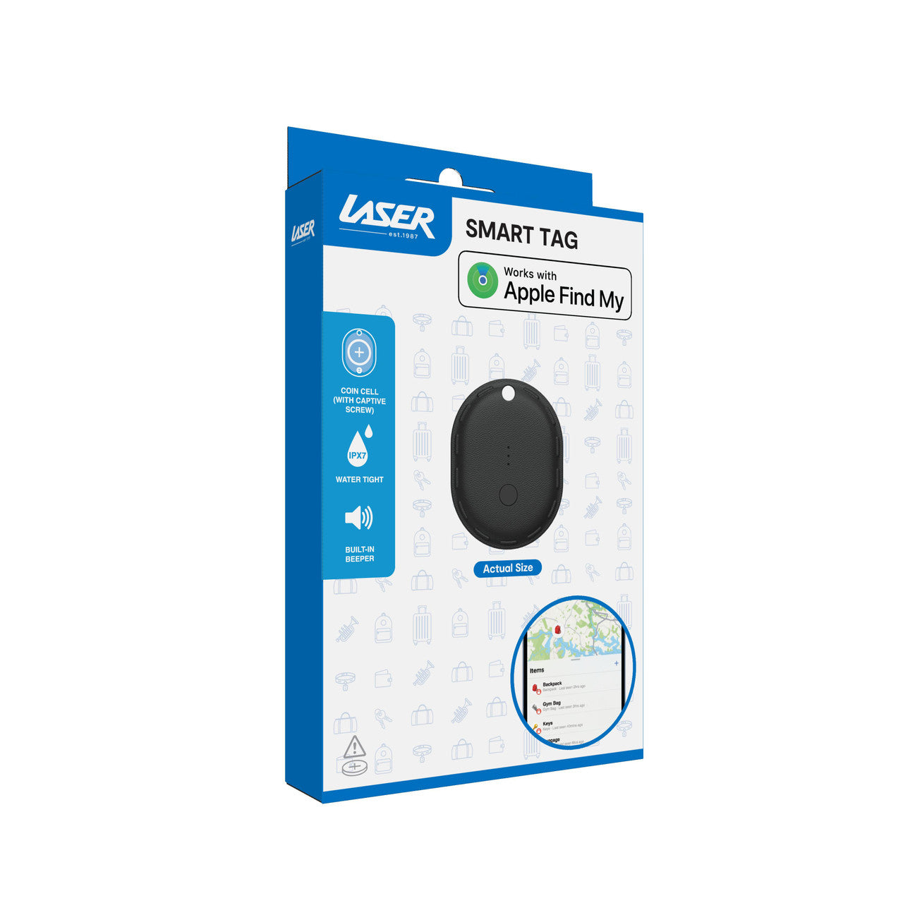 Laser Mini Smart Tag with Apple Find My Tracking Black 11