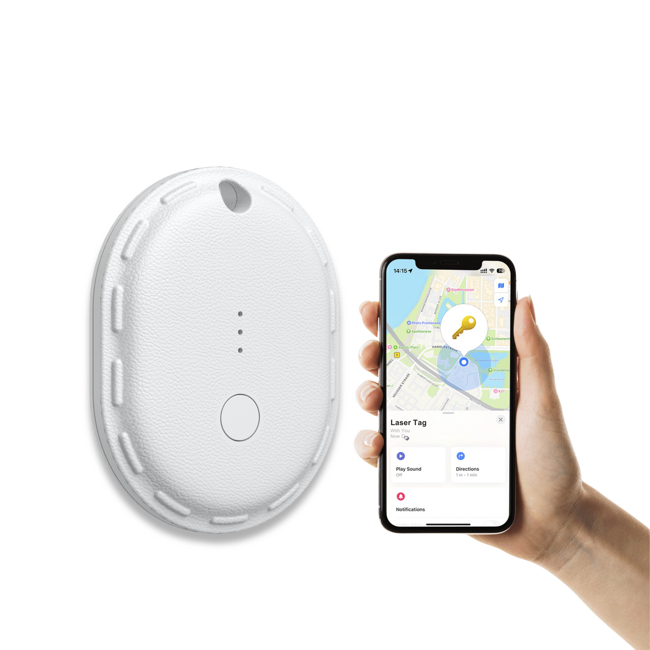 Laser Mini Smart Tag with Apple Find My Tracking White 10