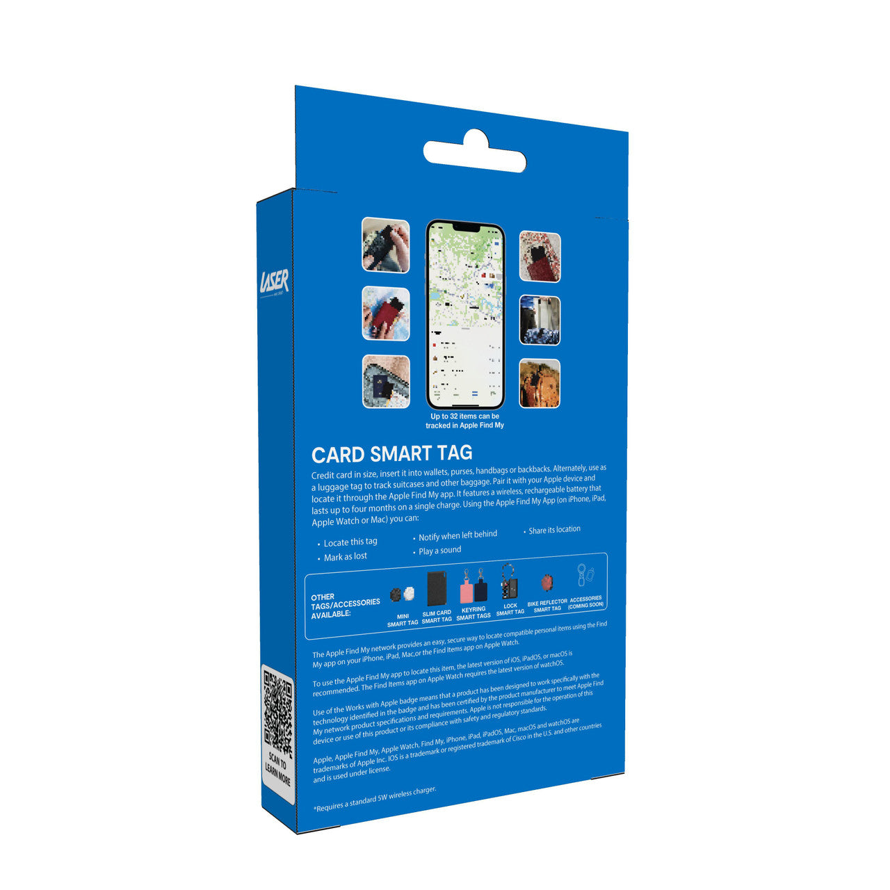 Laser Smart Card with Apple Find My & Wireless Charging 11