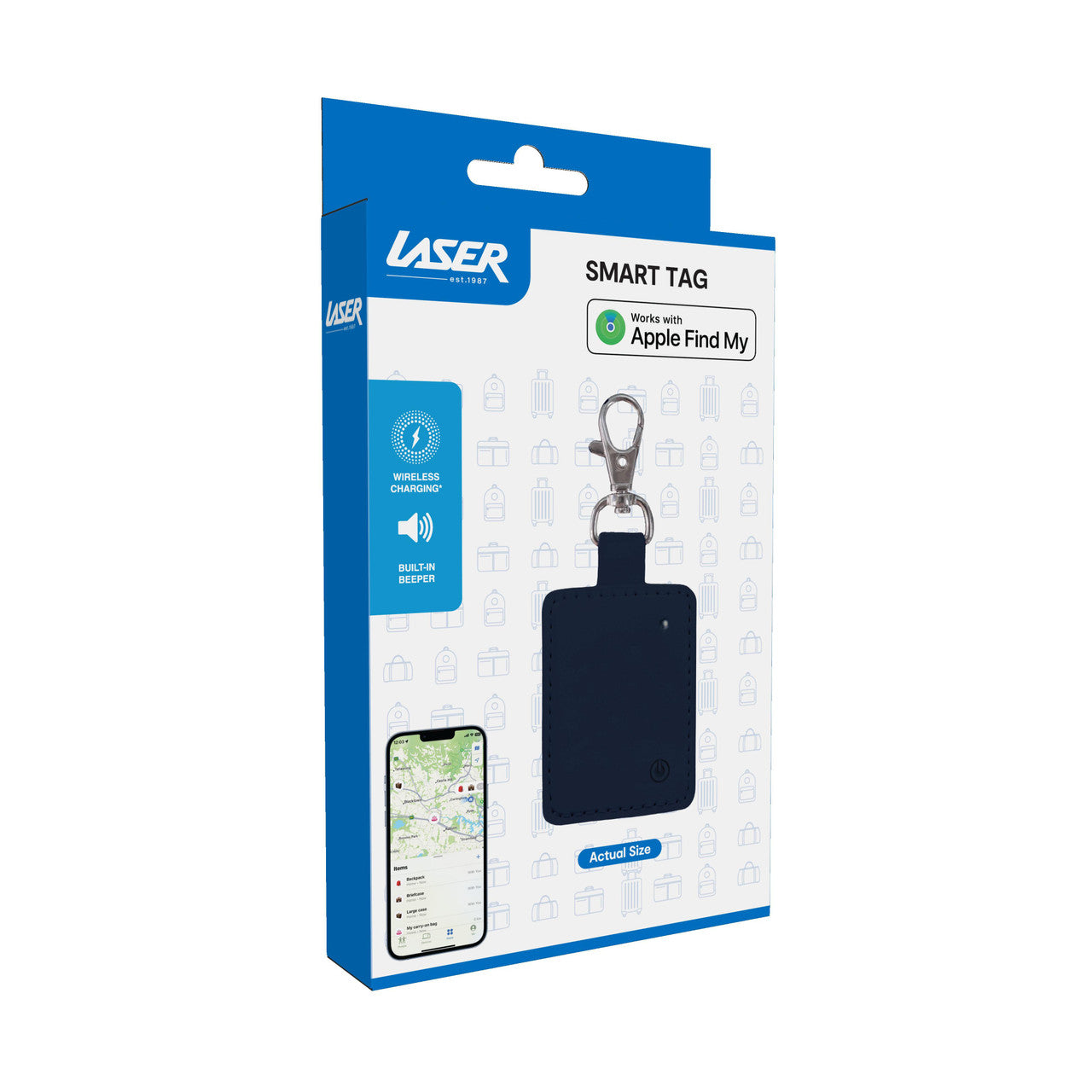 Laser Mini Smart Tag with Wireless Charging Navy Blue 9