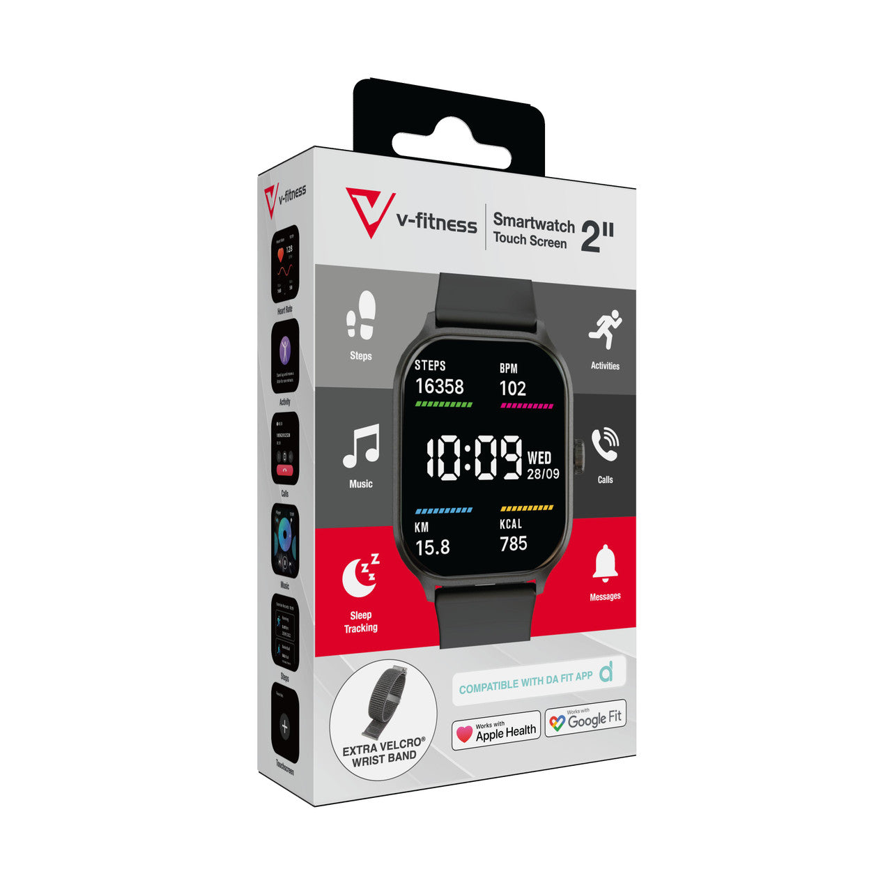 V-Fitness Smart Watch 2 Inch Touch Screen - Black 5