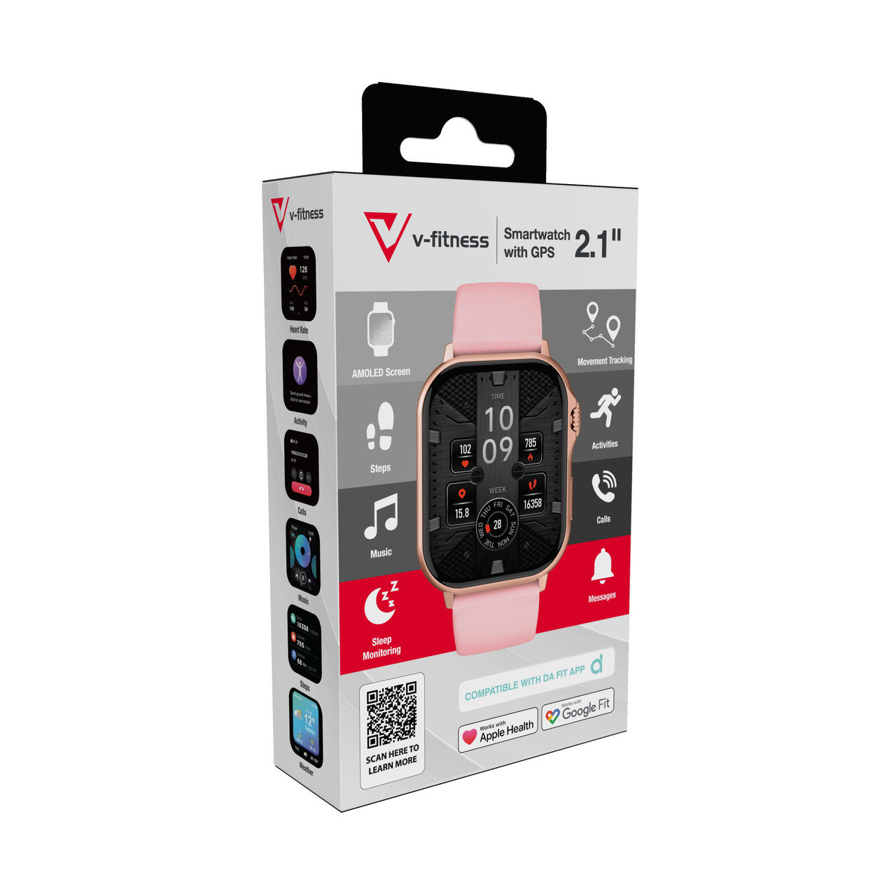V-Fitness Smart Watch GPS and 2.1 inch Pink 13