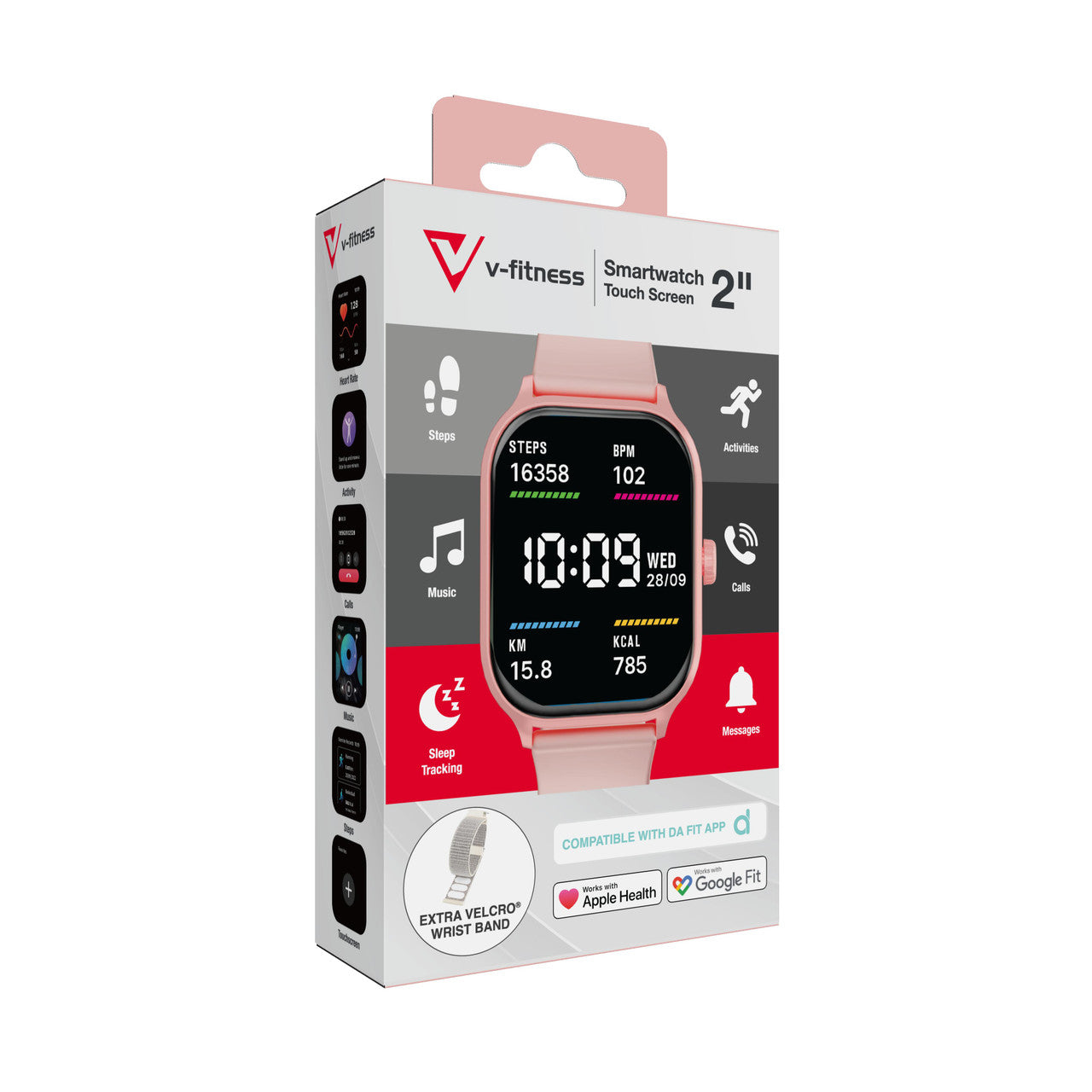 V-Fitness Smart Watch 2 Inch Touch Screen - Pink 4