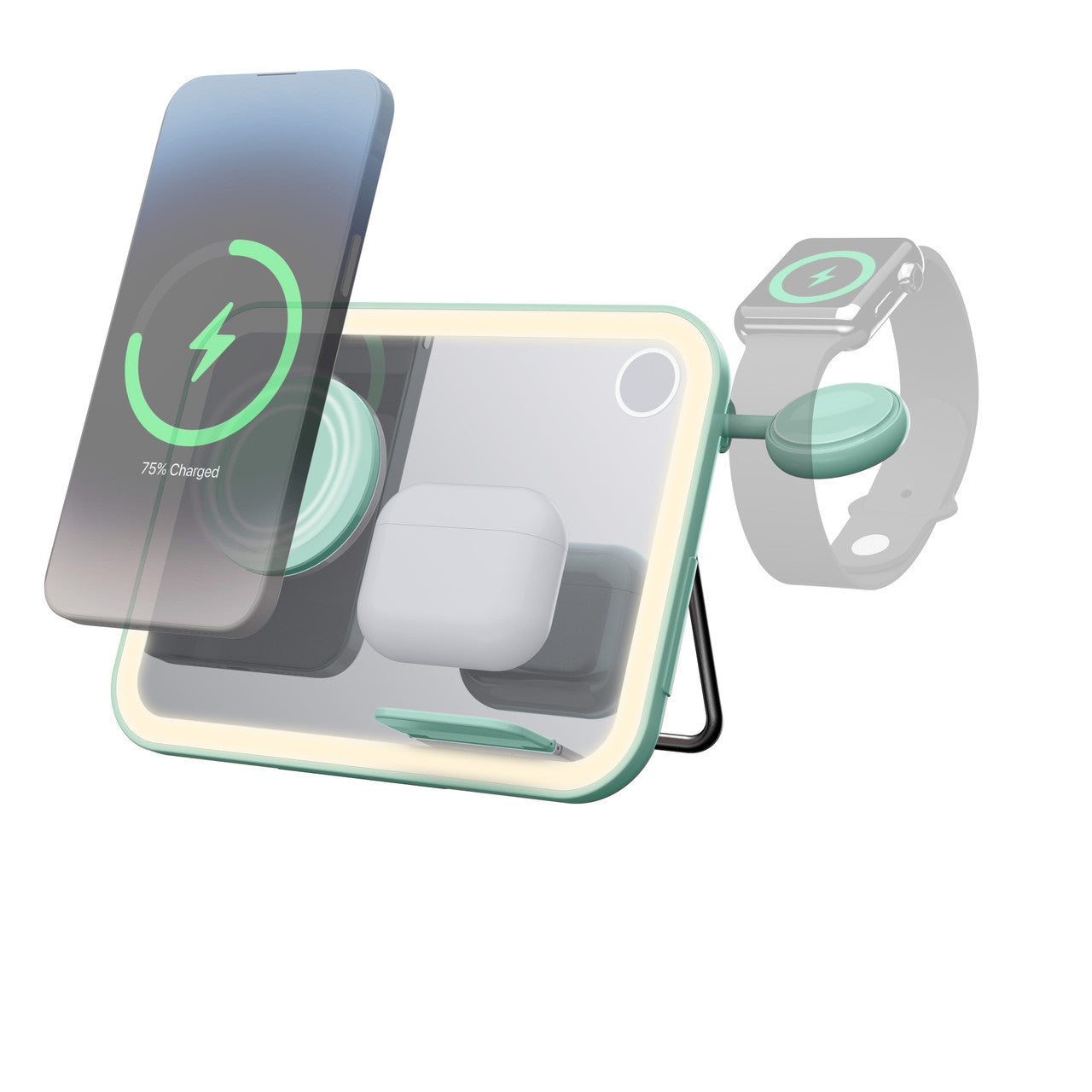 Makeup Mirror 3 in 1 Wireless Charger Qi2 3