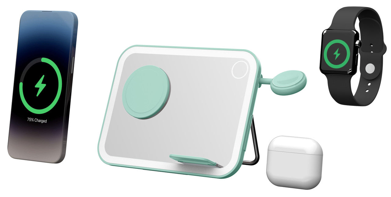 Makeup Mirror 3 in 1 Wireless Charger Qi2 4