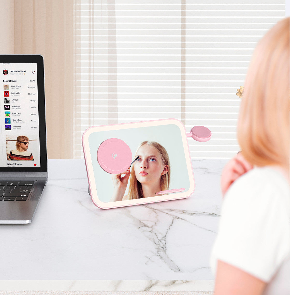 Mirror 3 in 1 Wireless Charger Qi2 Pink 3