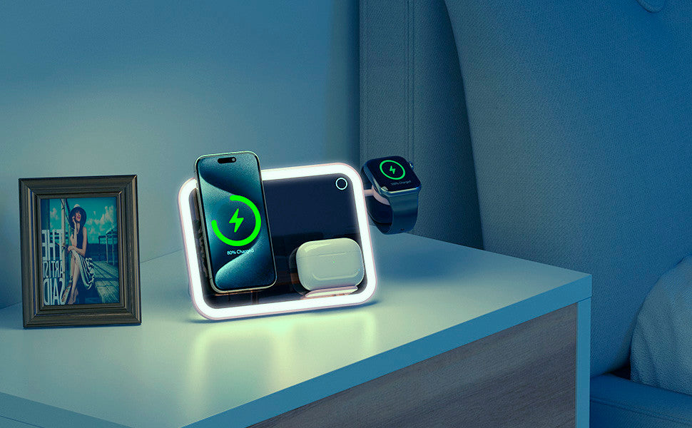 Mirror 3 in 1 Wireless Charger Qi2 Pink 5