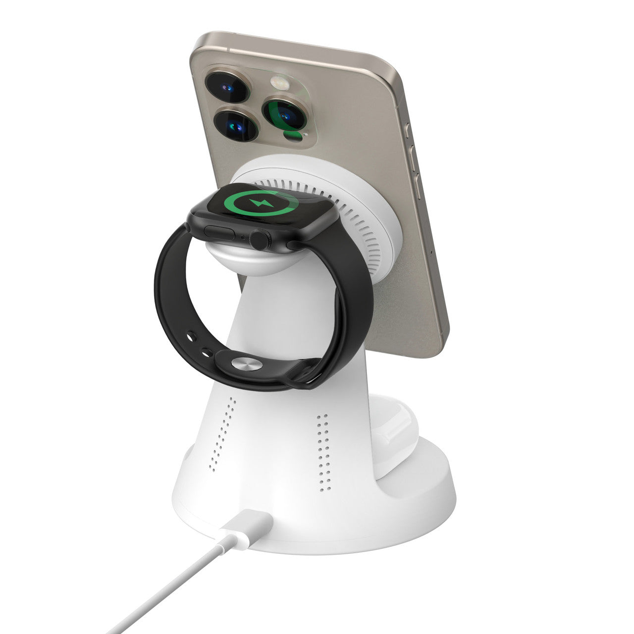 Laser 3 in 1 Wireless Charging Stand White 7