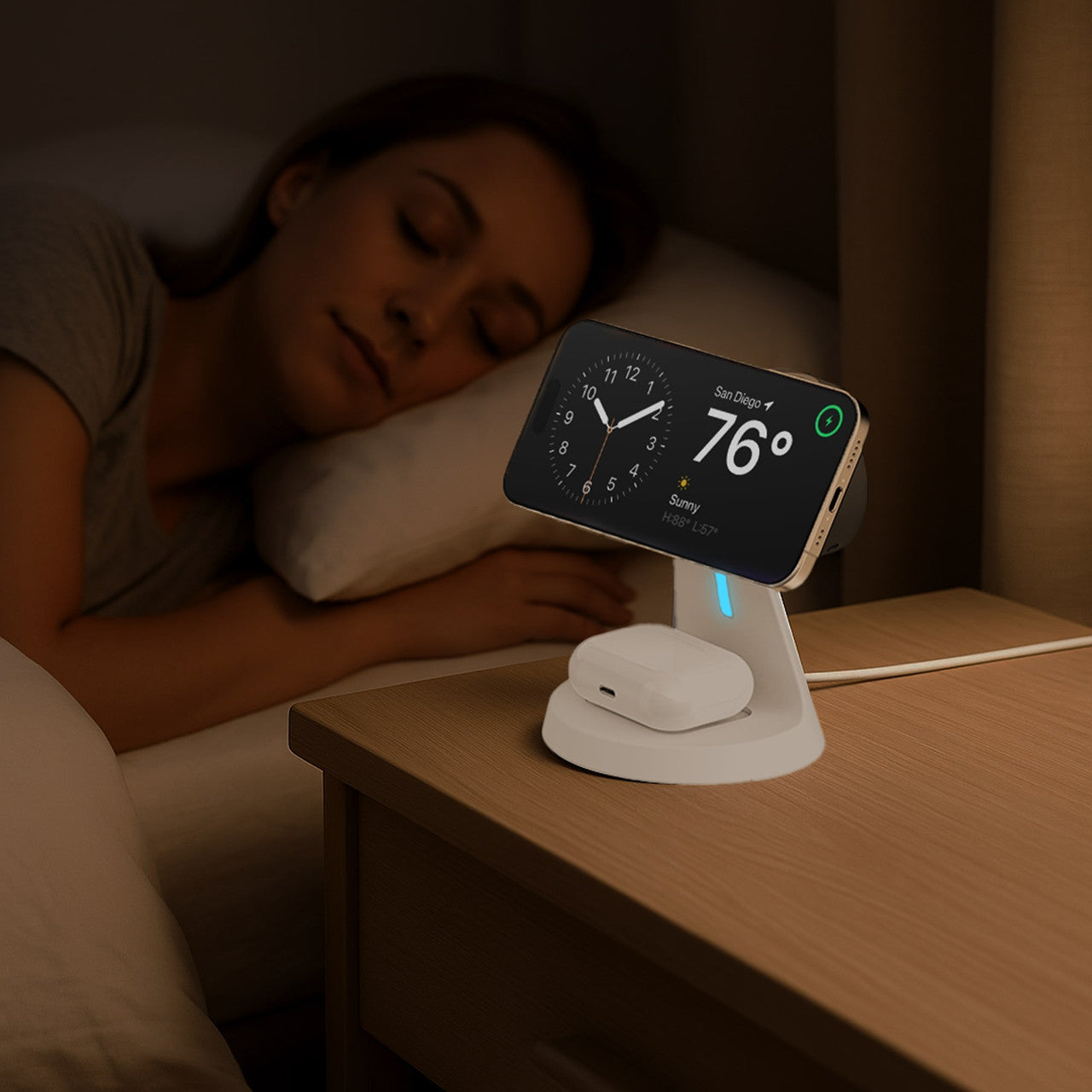 Laser 3 in 1 Wireless Charging Stand White 13