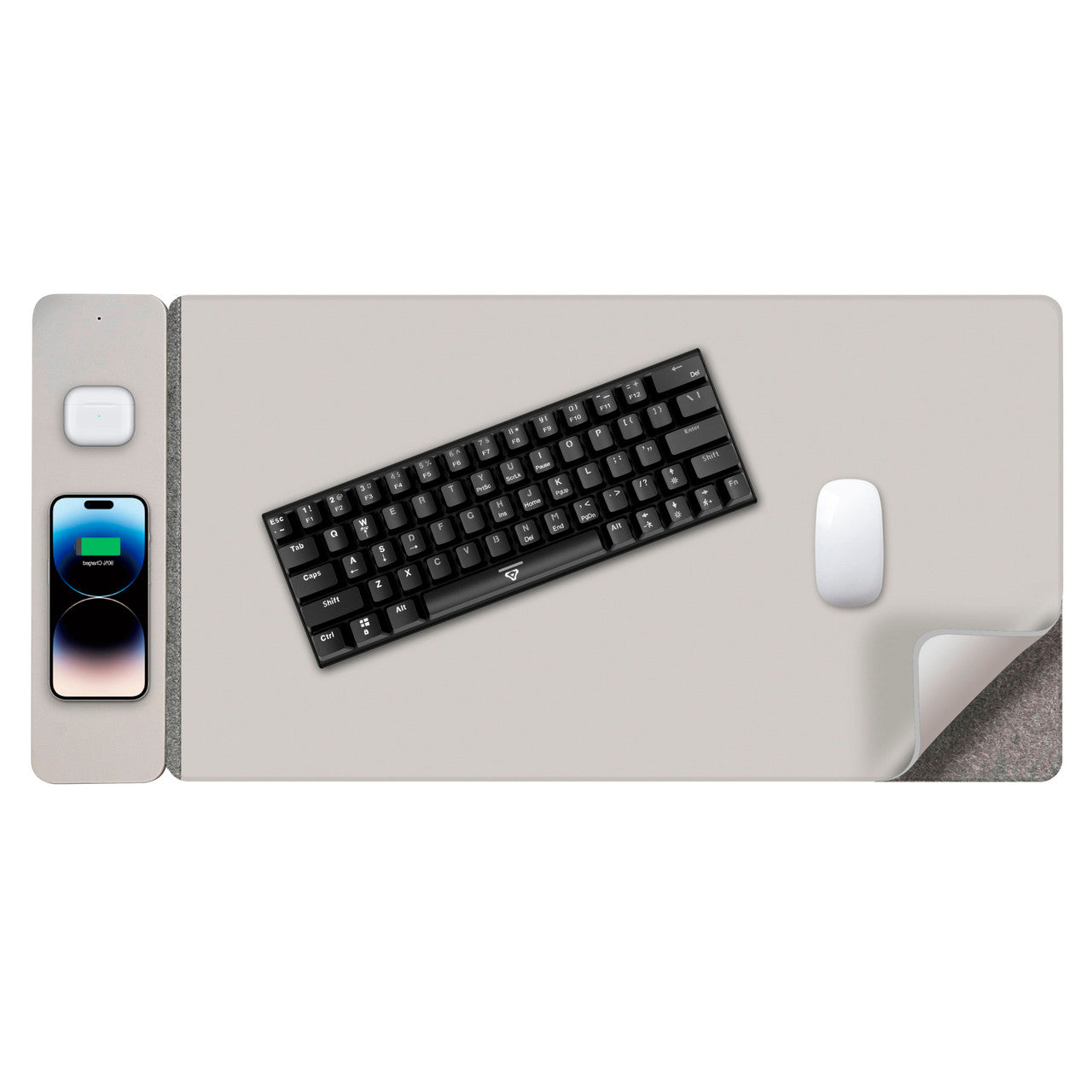 Laser Wireless Charging Desk Mat Grey 5
