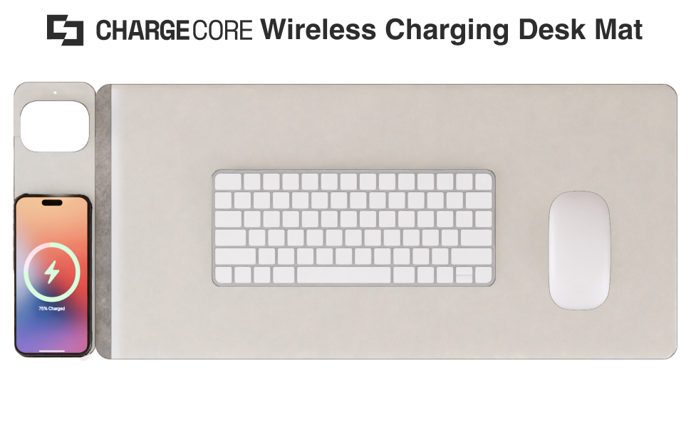 Laser Wireless Charging Desk Mat Grey 11
