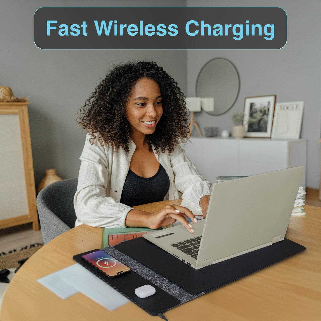 Laser Wireless Charging Laptop Sleeve Up to 16 Inch Black 3