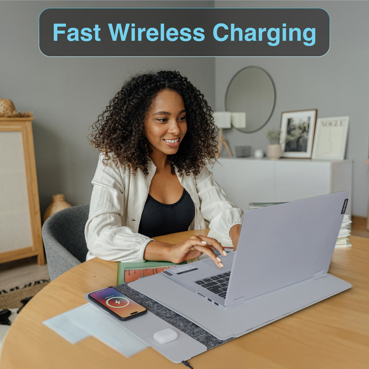Laser Wireless Charging Laptop Sleeve Up to 16 Inch Grey 5