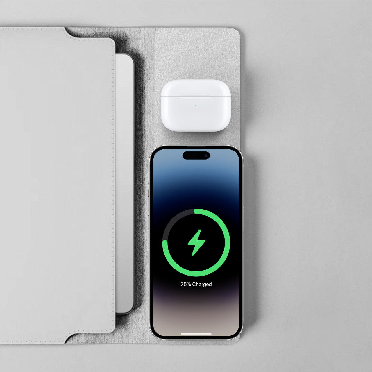 Laser Wireless Charging Laptop Sleeve Up to 16 Inch Grey 6