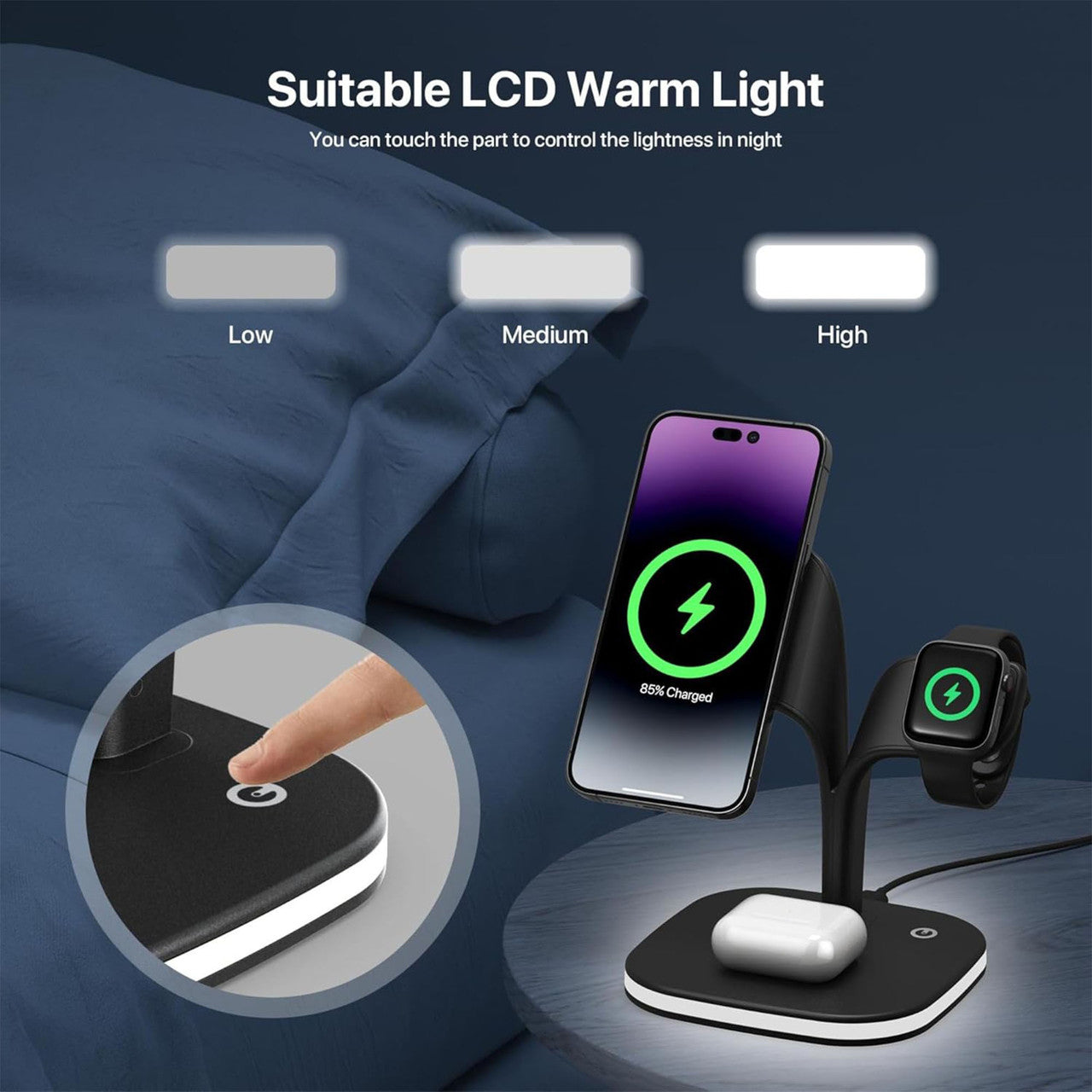 4 in 1 Wireless Charging Station with Night Light 4
