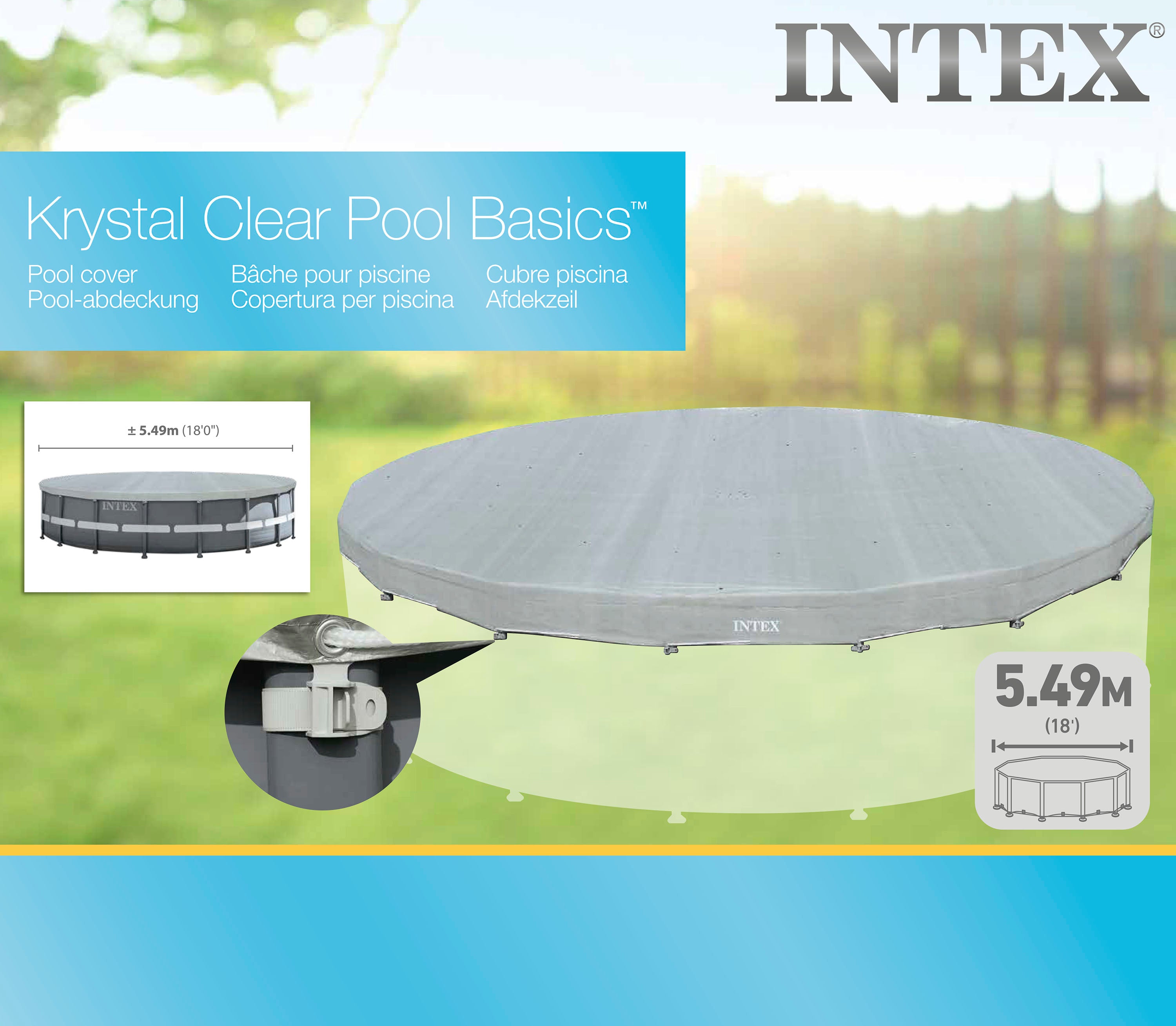Intex Deluxe Pool Cover for 18' Round Swimming Pools 28041 6
