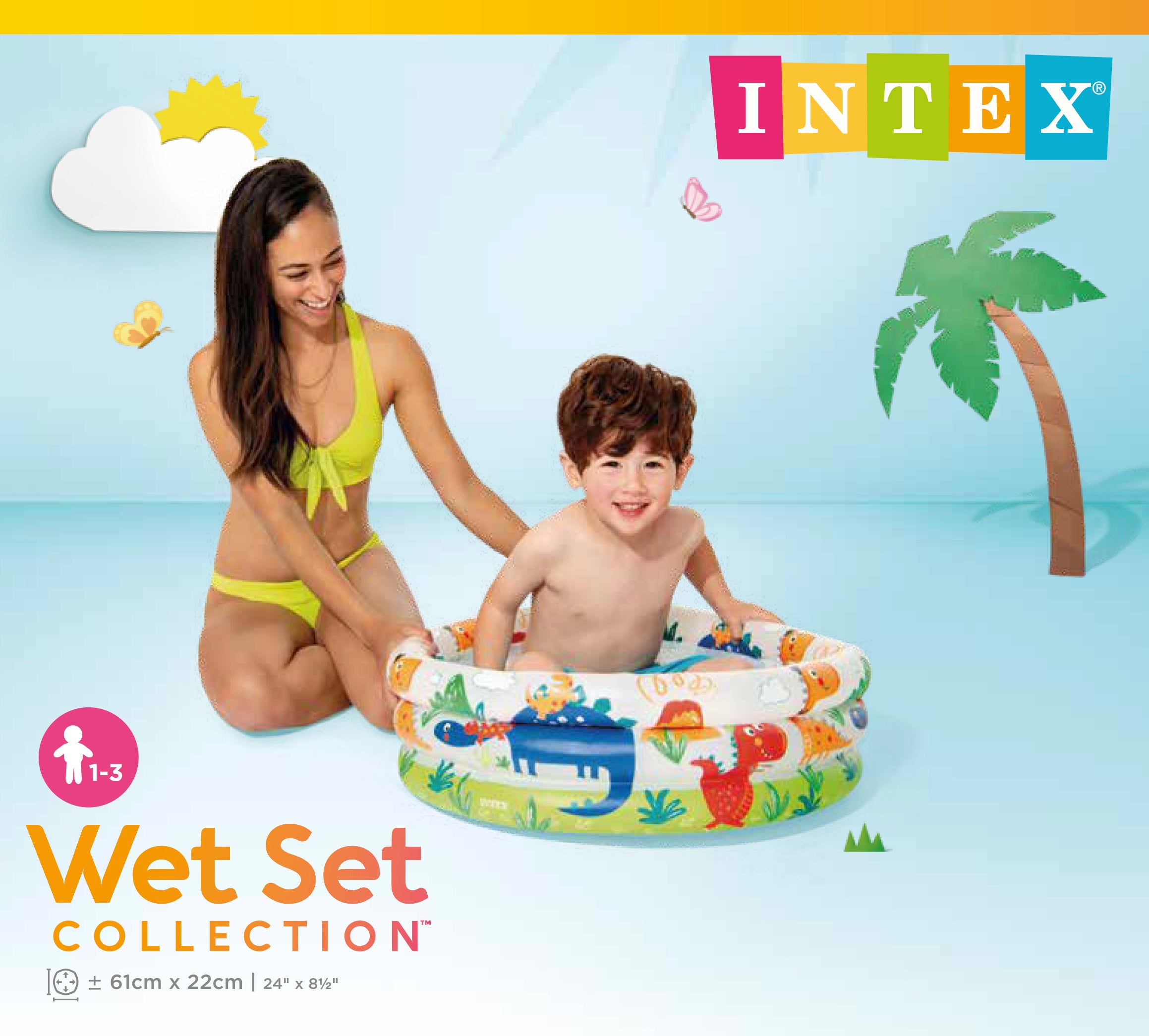 Intex Dino Buddies 3-Ring Inflatable Kiddie Pool 57106 3