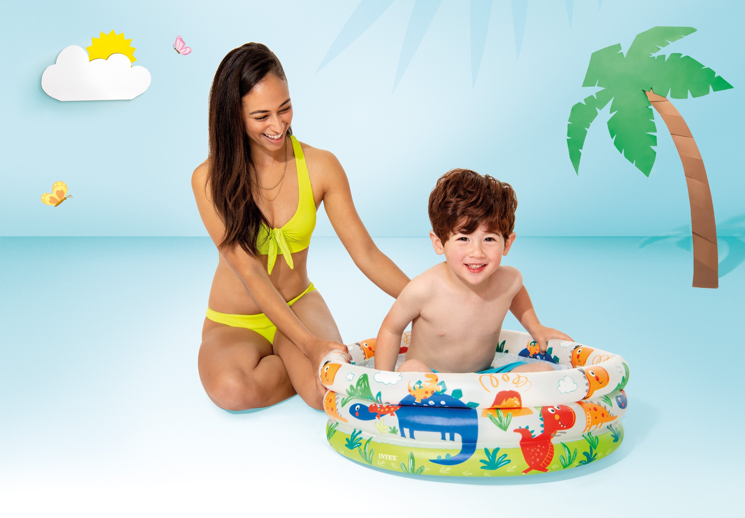 Intex Dino Buddies 3-Ring Inflatable Kiddie Pool 57106 4