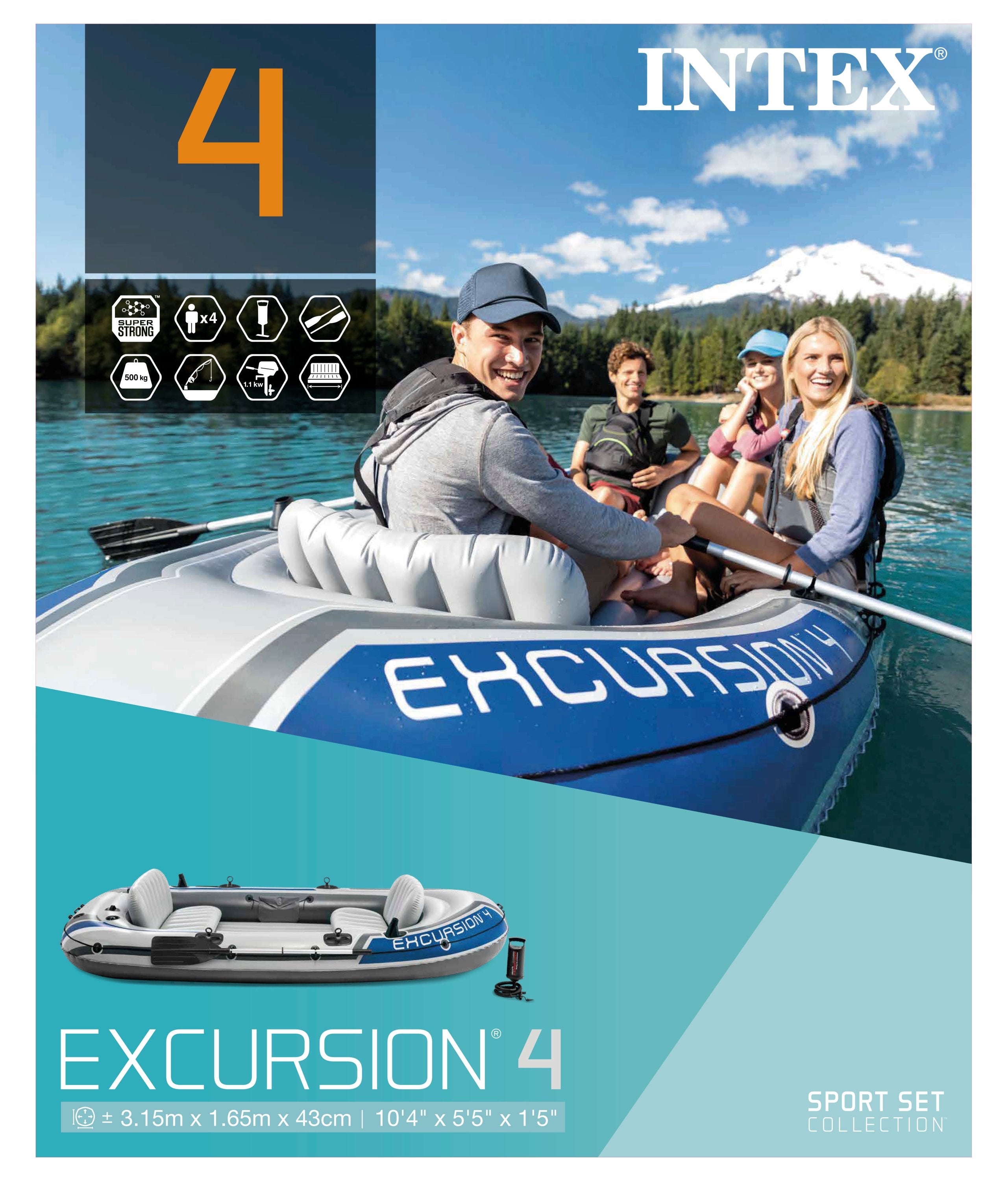 Intex Excursion 4 Boat Set 68324 10