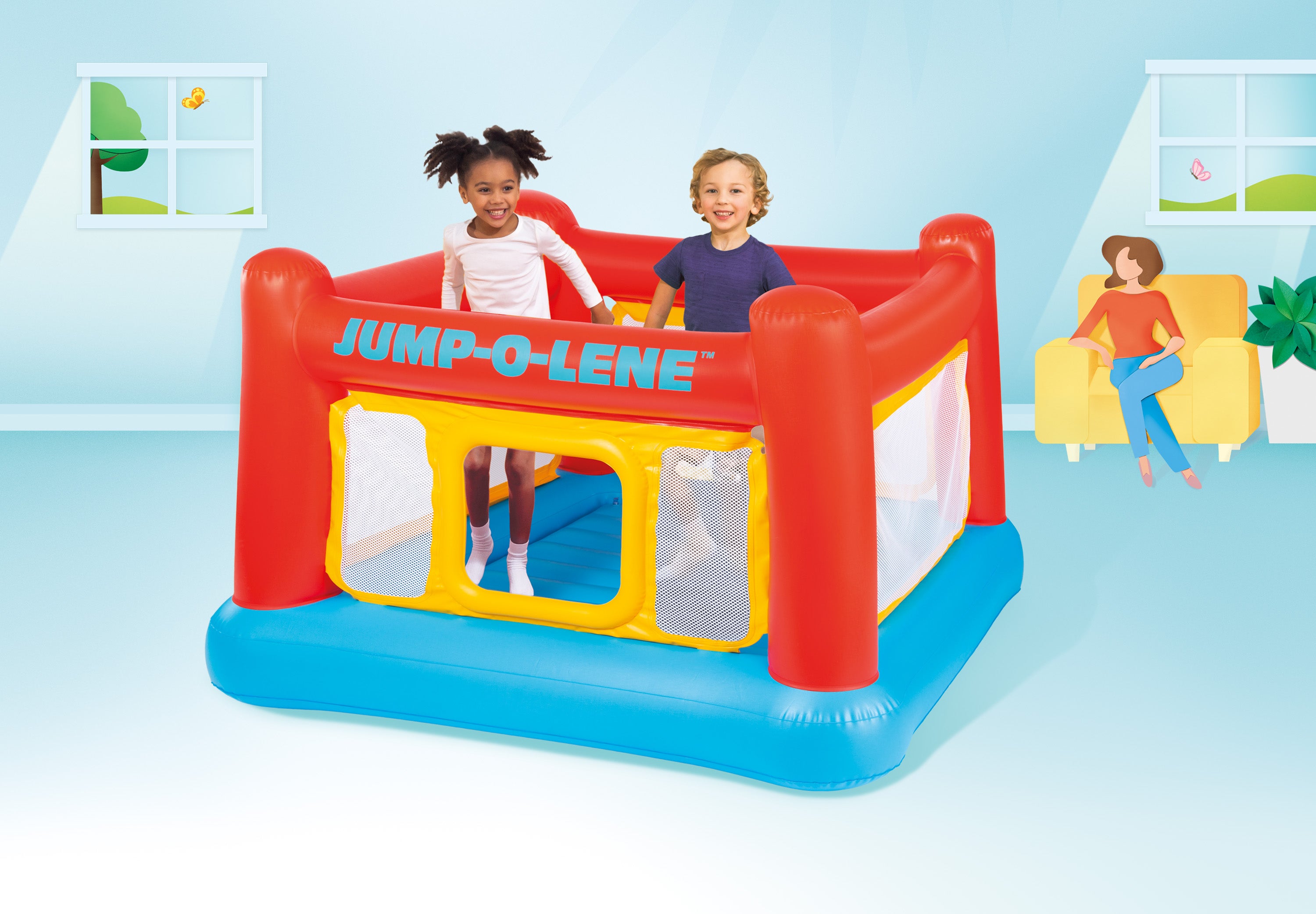 Intex Jump-O-Lene Inflatable Bouncer Play House 48260 3