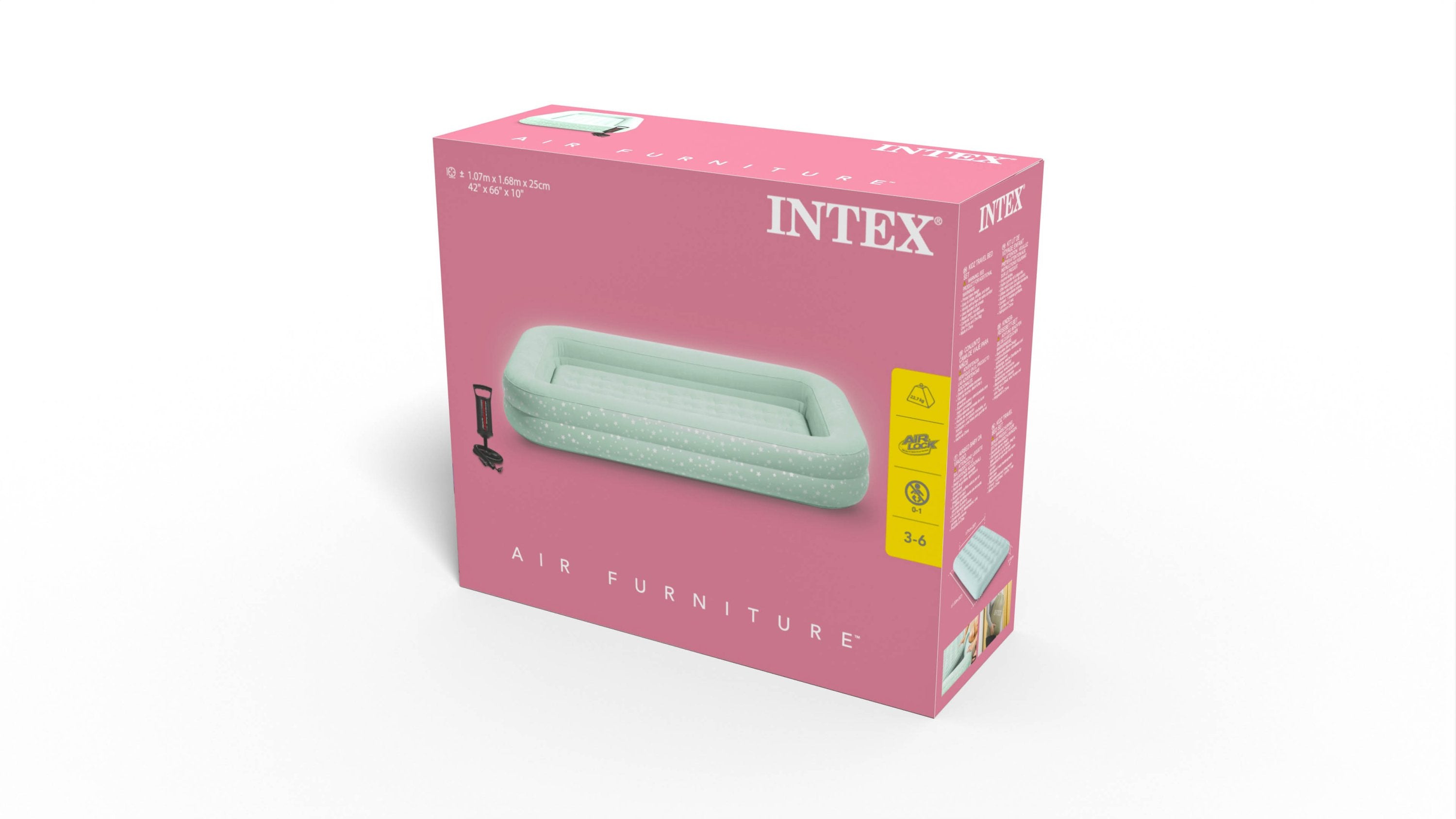 Intex Kidz Inflatable Travel Bed set with Hand Pump - Stars. Great for Travel 66810 8