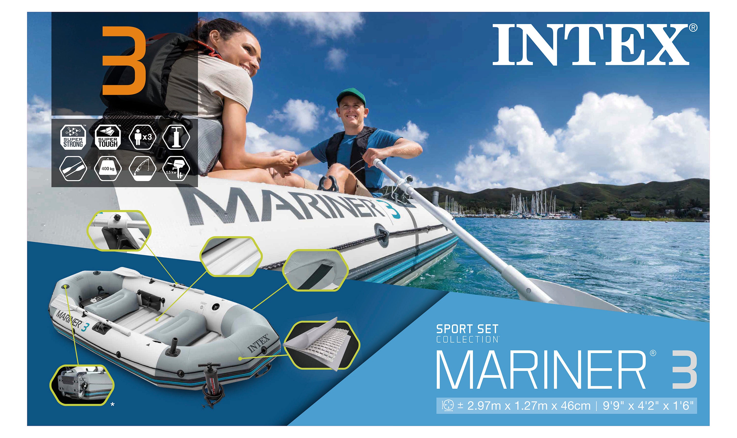 Intex Mariner 3 Boat Set 68373 11