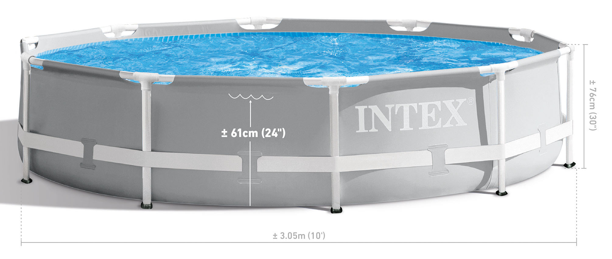 Intex PRISM 10' Metal Frame Above Ground Pool - 305cm x 76cm 26702 5