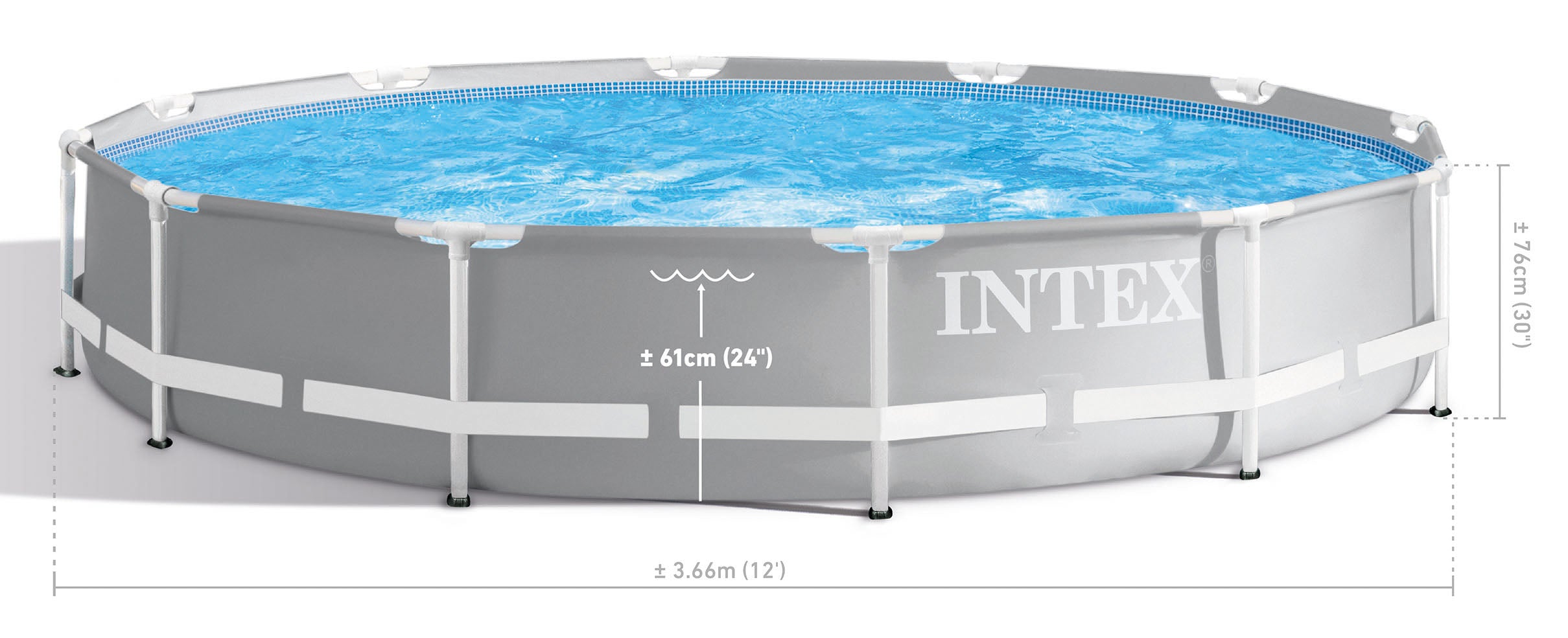 Intex PRISM 12' Metal Frame Above Ground Pool - 366cm x 76cm 26712 8