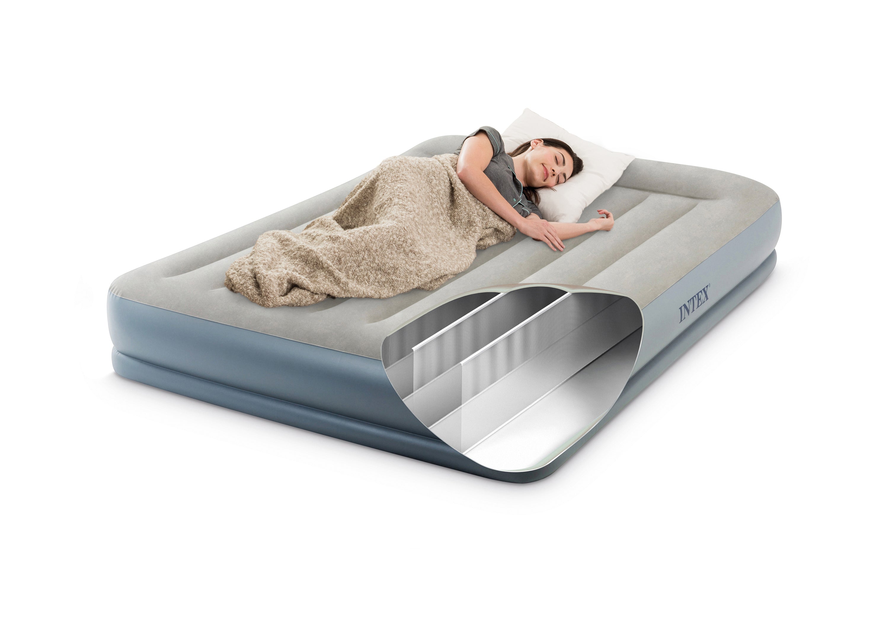 INTEX Queen Dura-Beam� Air Mattress w/ Built-In USB Electric Pump 64118 3