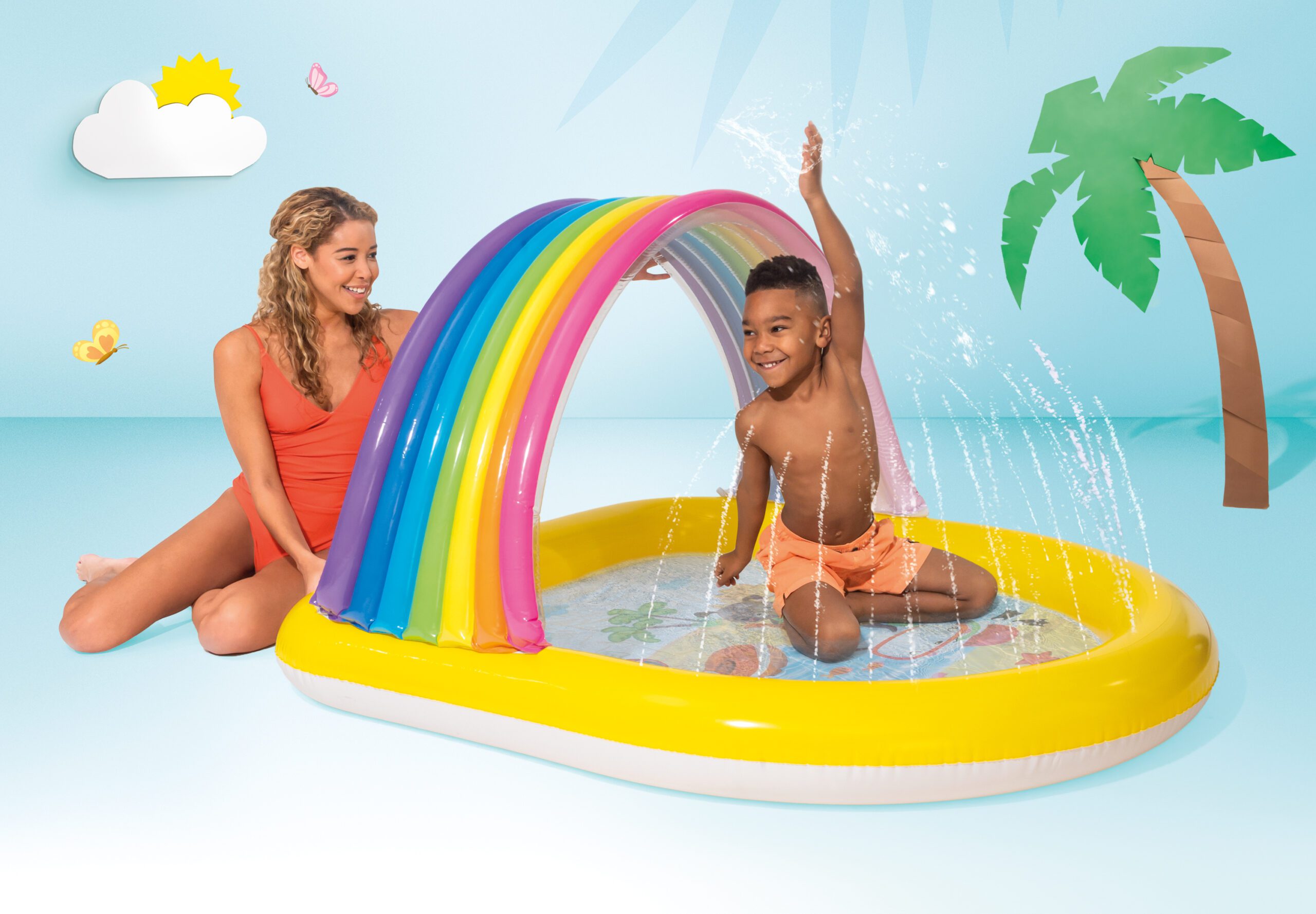 Intex Rainbow Arch Inflatable Spray Kiddie Pool 57156 3