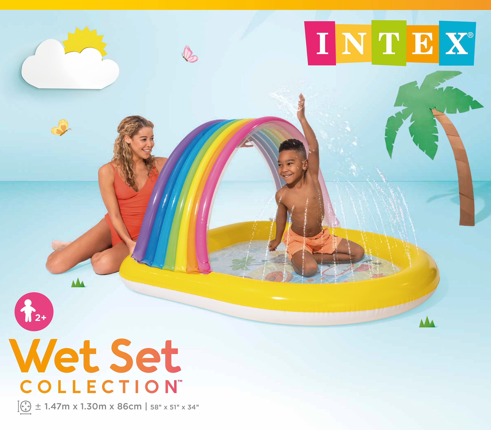 Intex Rainbow Arch Inflatable Spray Kiddie Pool 57156 4