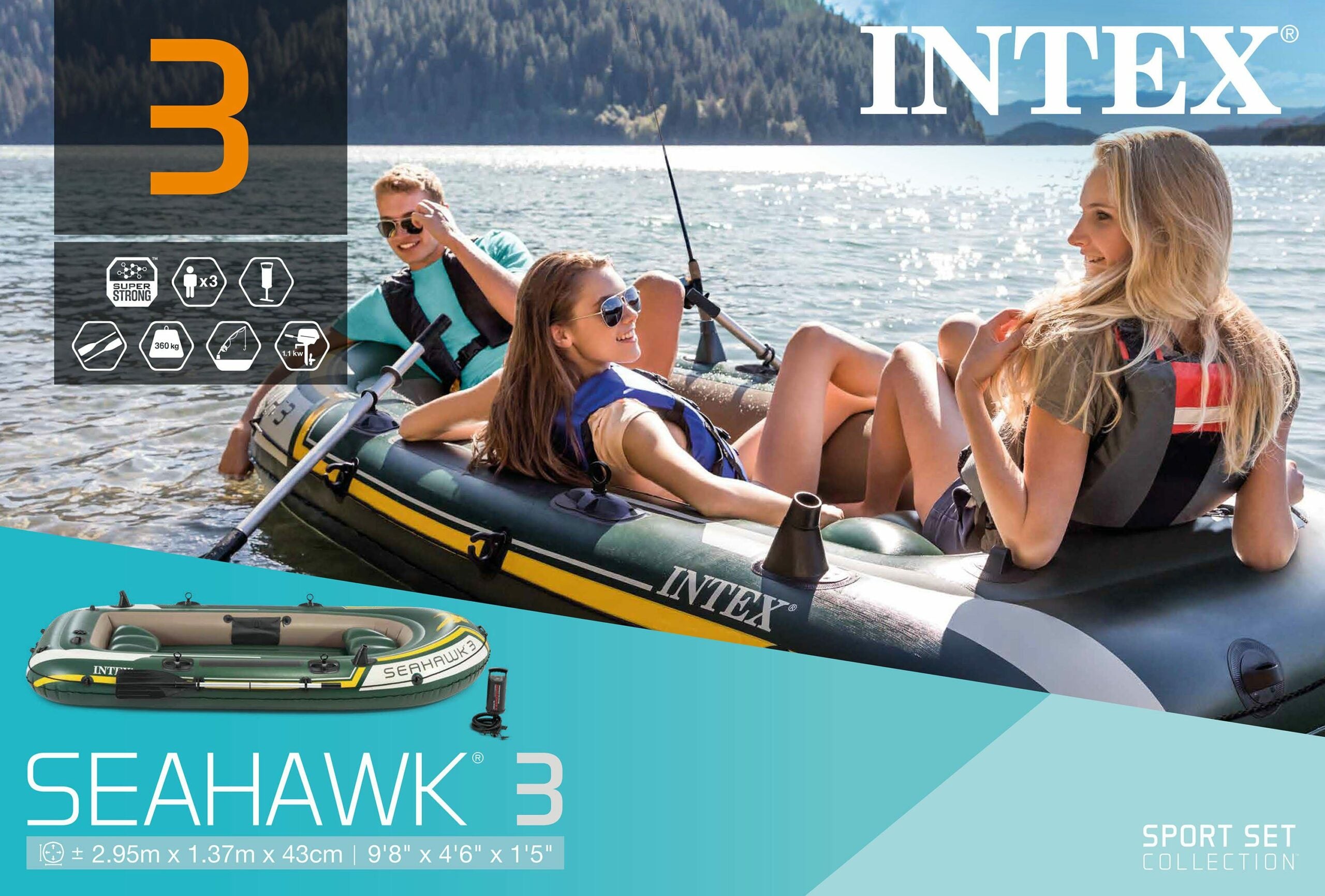Intex Seahawk 3 Boat Set 68380 6