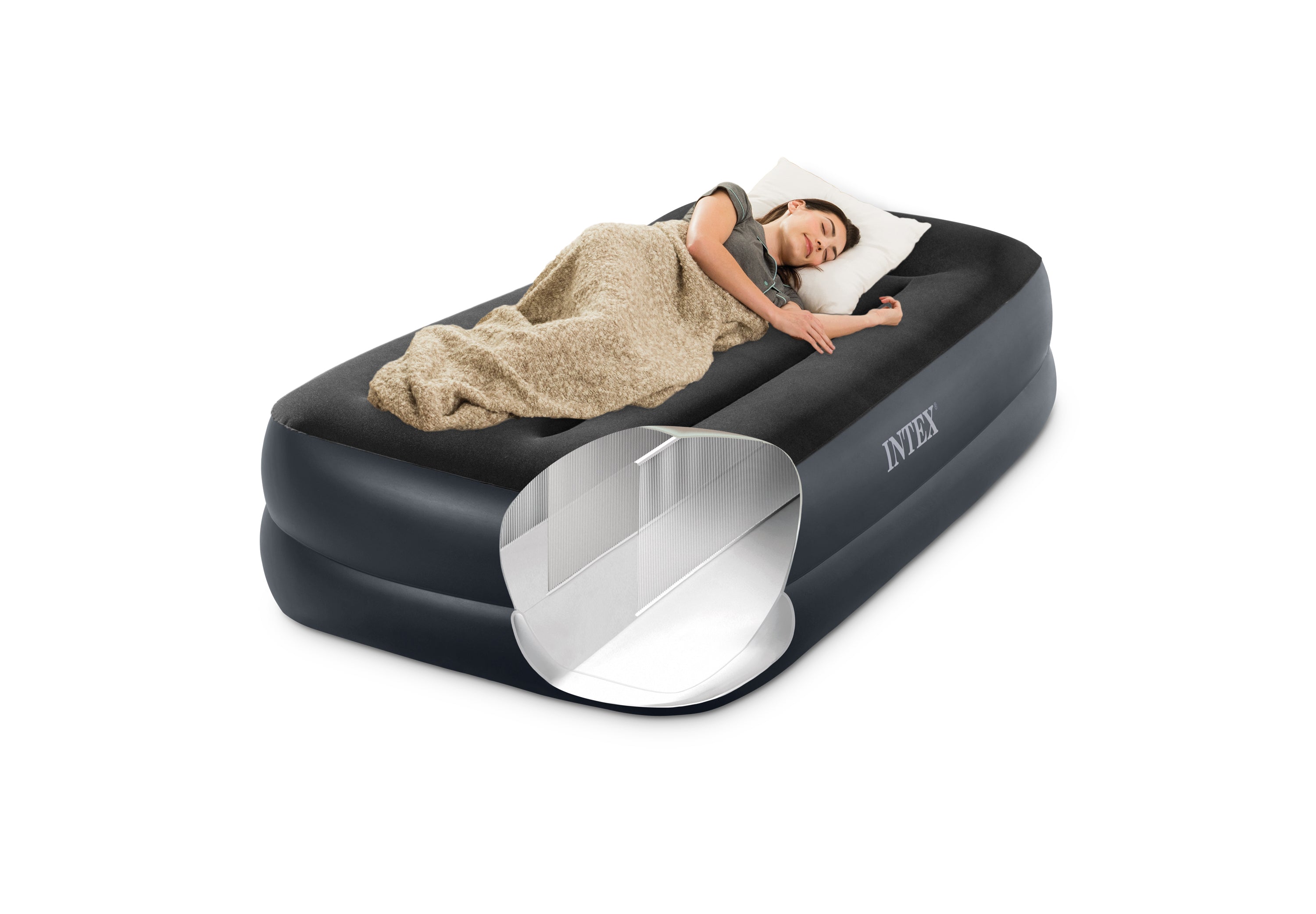 Intex Single (Twin) Pillow Rest Airbed 240v Pump 42cm 64122 4