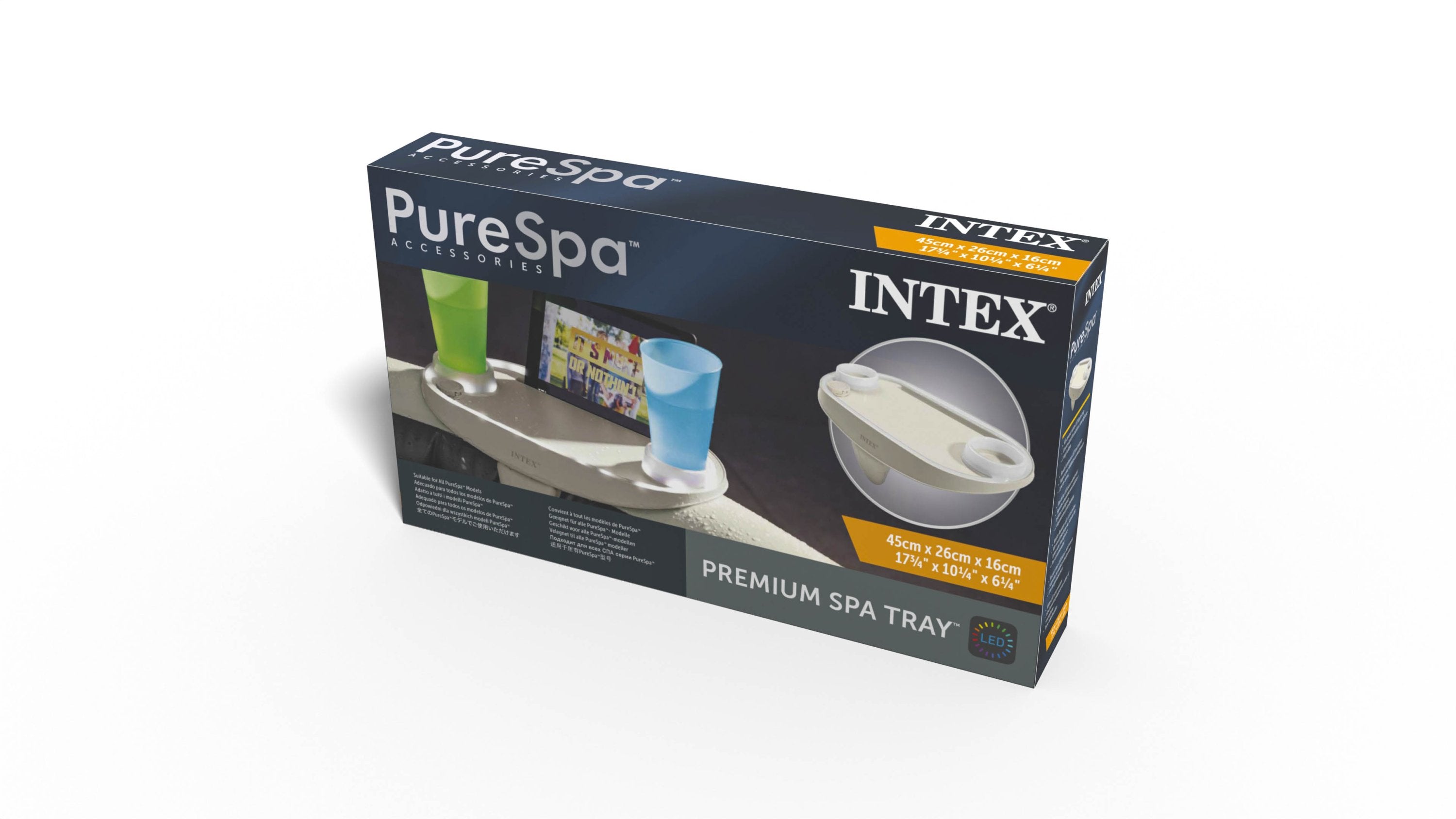 Intex Pure Spa Premium Spa Tray w/ LED Light 28520 6
