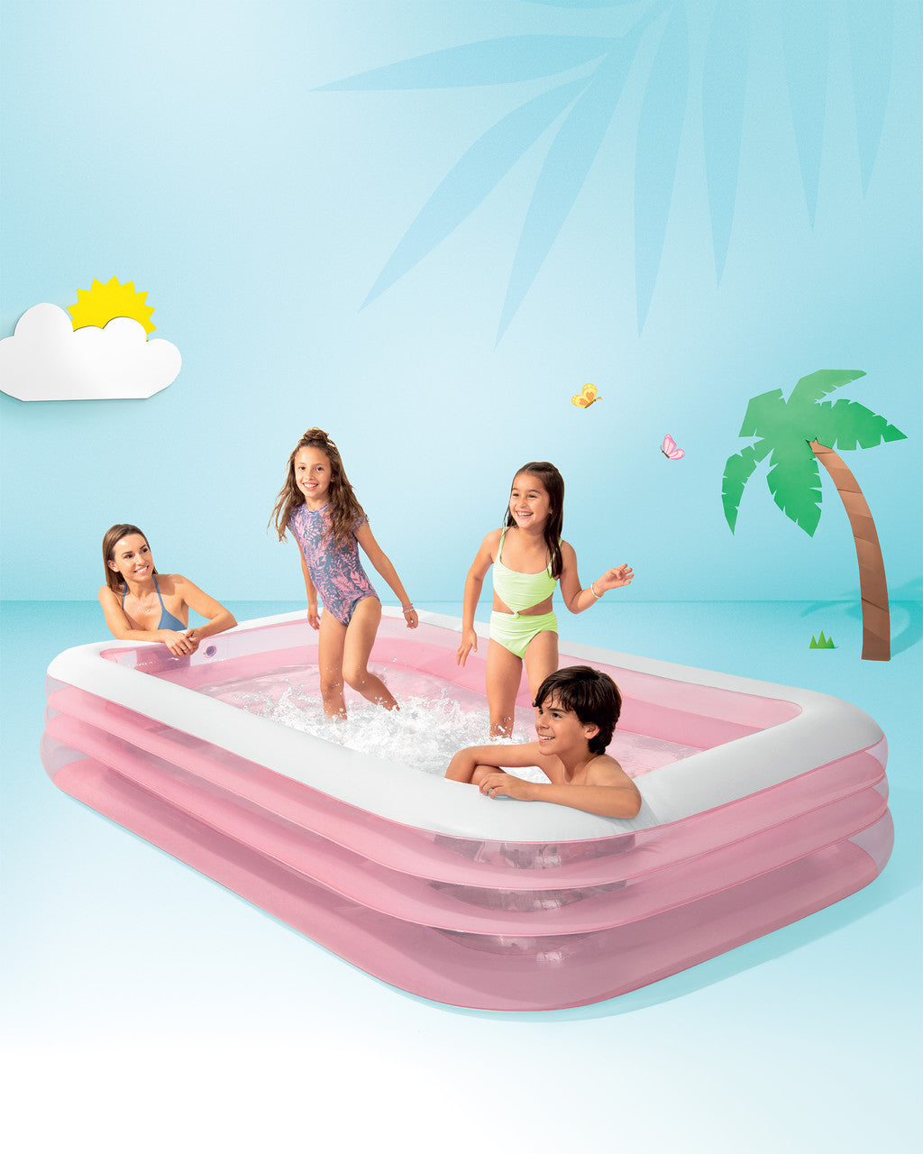 Intex Swim Center Family Inflatable Pool 58487 Pink 4