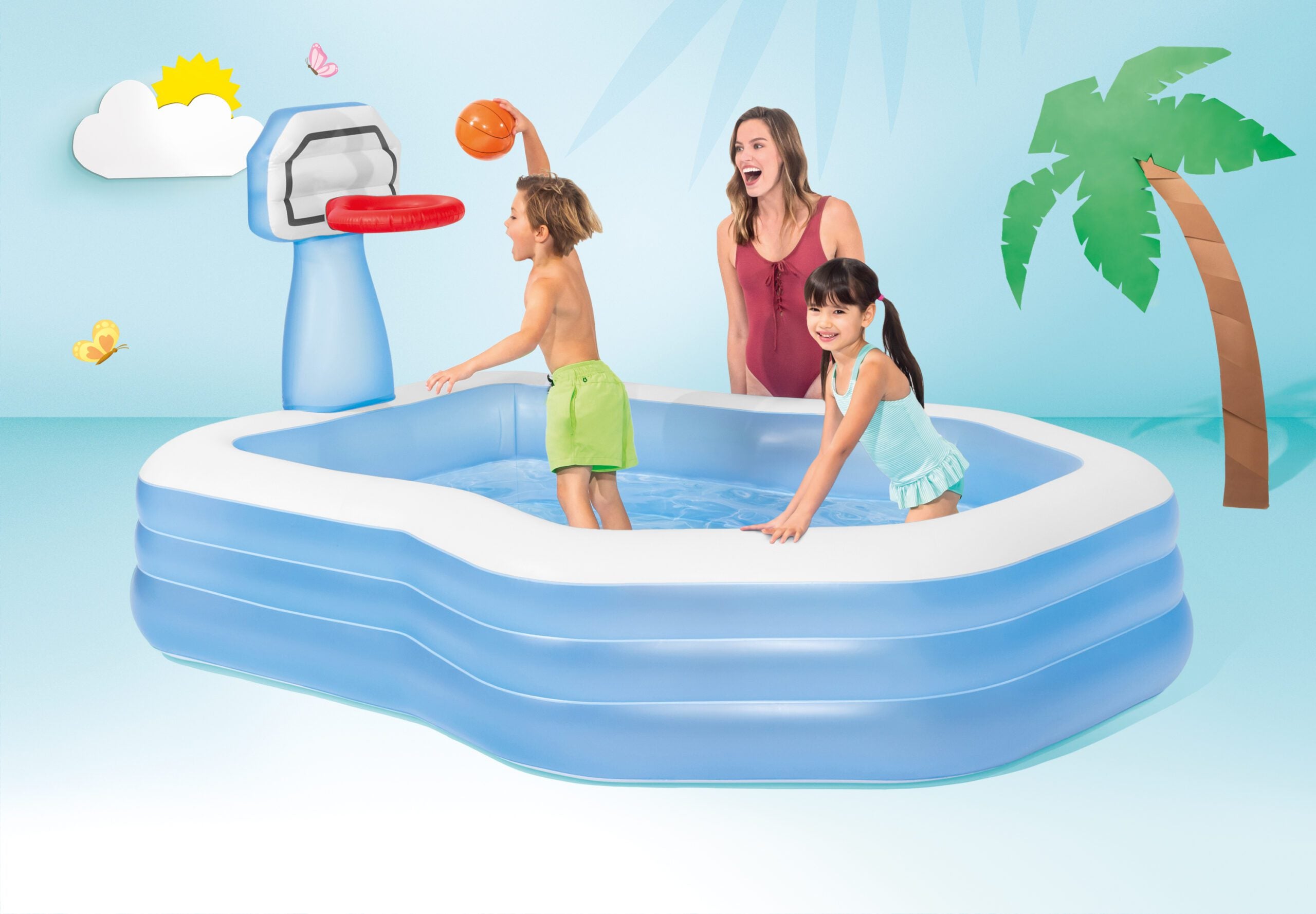 Intex Swim Center Shootin' Hoops Inflatable Pool 2.57m x 1.88m 57183 3