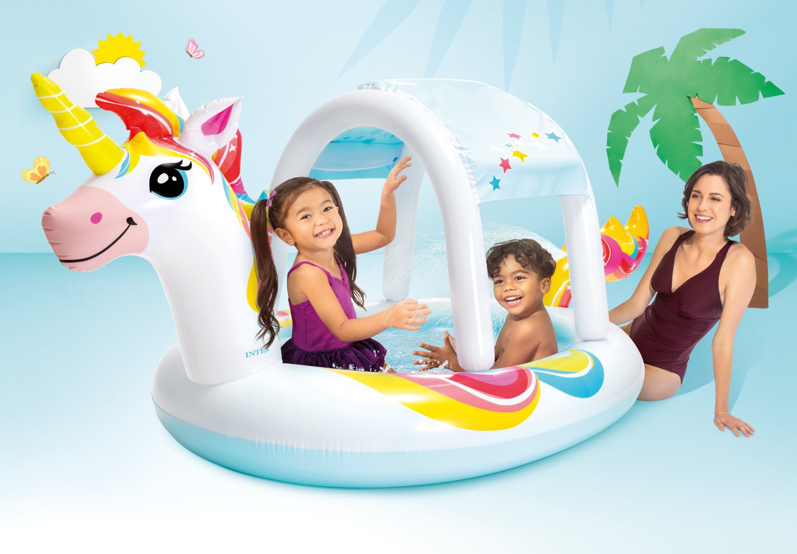 Intex Sun Shade Unicorn Inflatable Spray Pool 58435 6