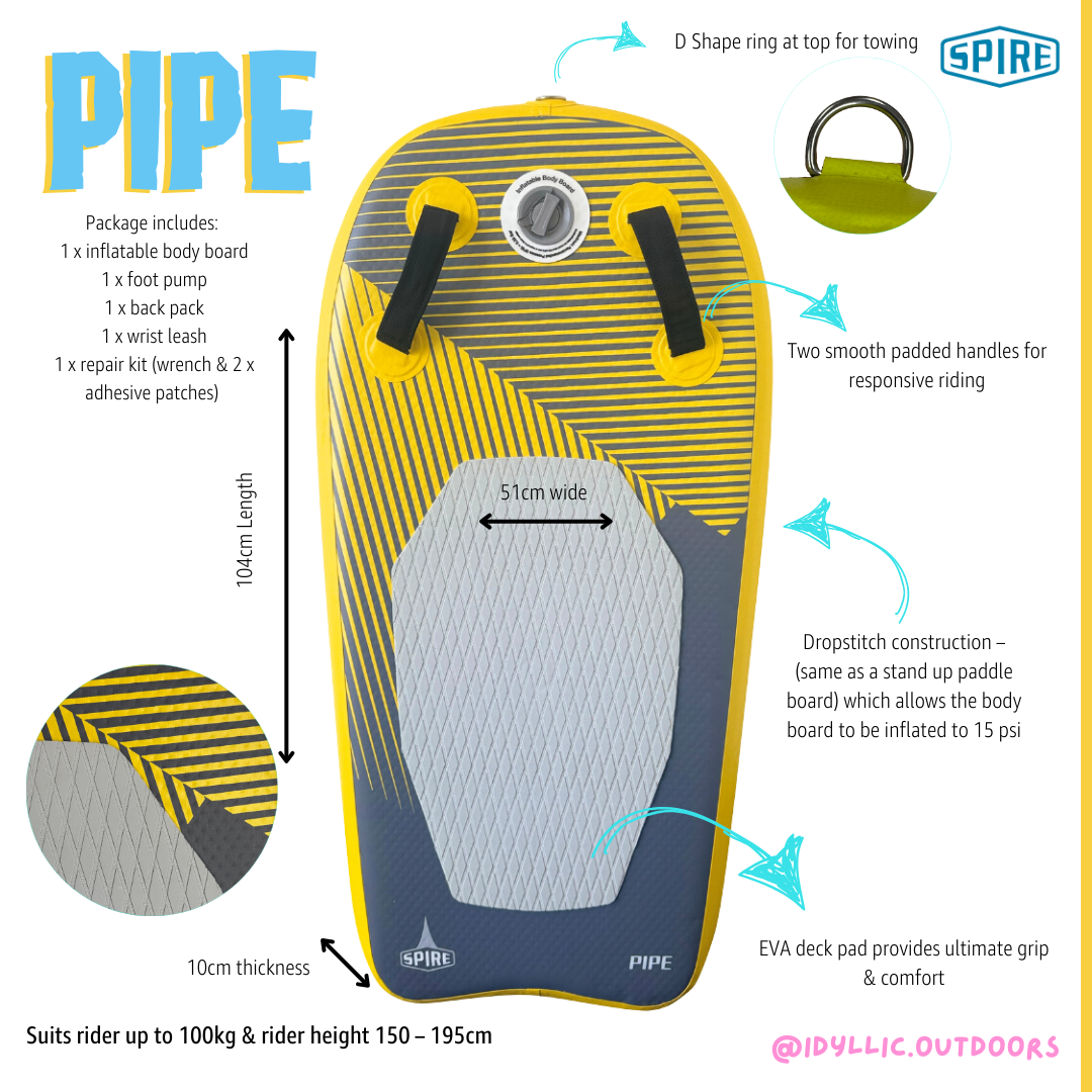Spire Pipe Inflatable Bodyboard - SP-BB-104