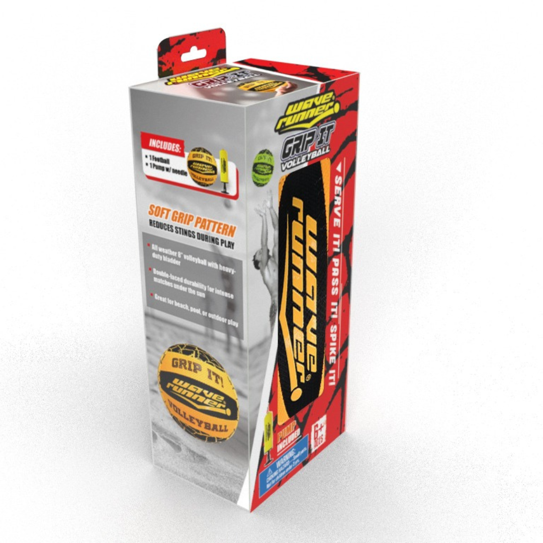 Wave Runner Grip It Volleyball 20cm with pump (deflated) Asst - WRV800-PUM 6