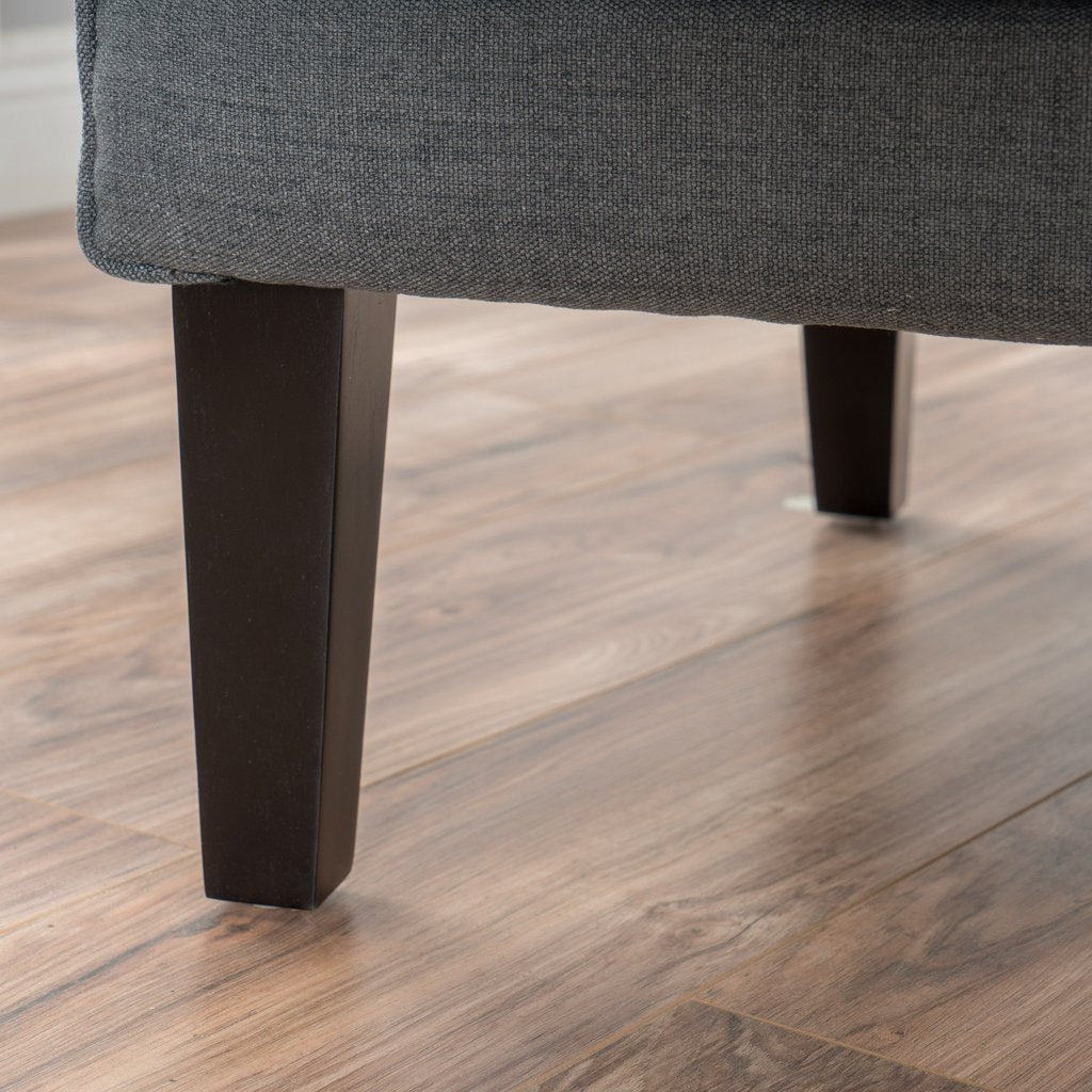 Vintage Grey Fabric High Back Padded Armchair 3