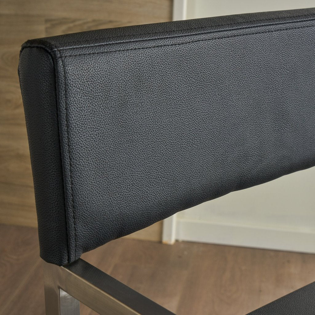 Rocklin Steel & Bonded Leather Director chair Armchair in Black 4