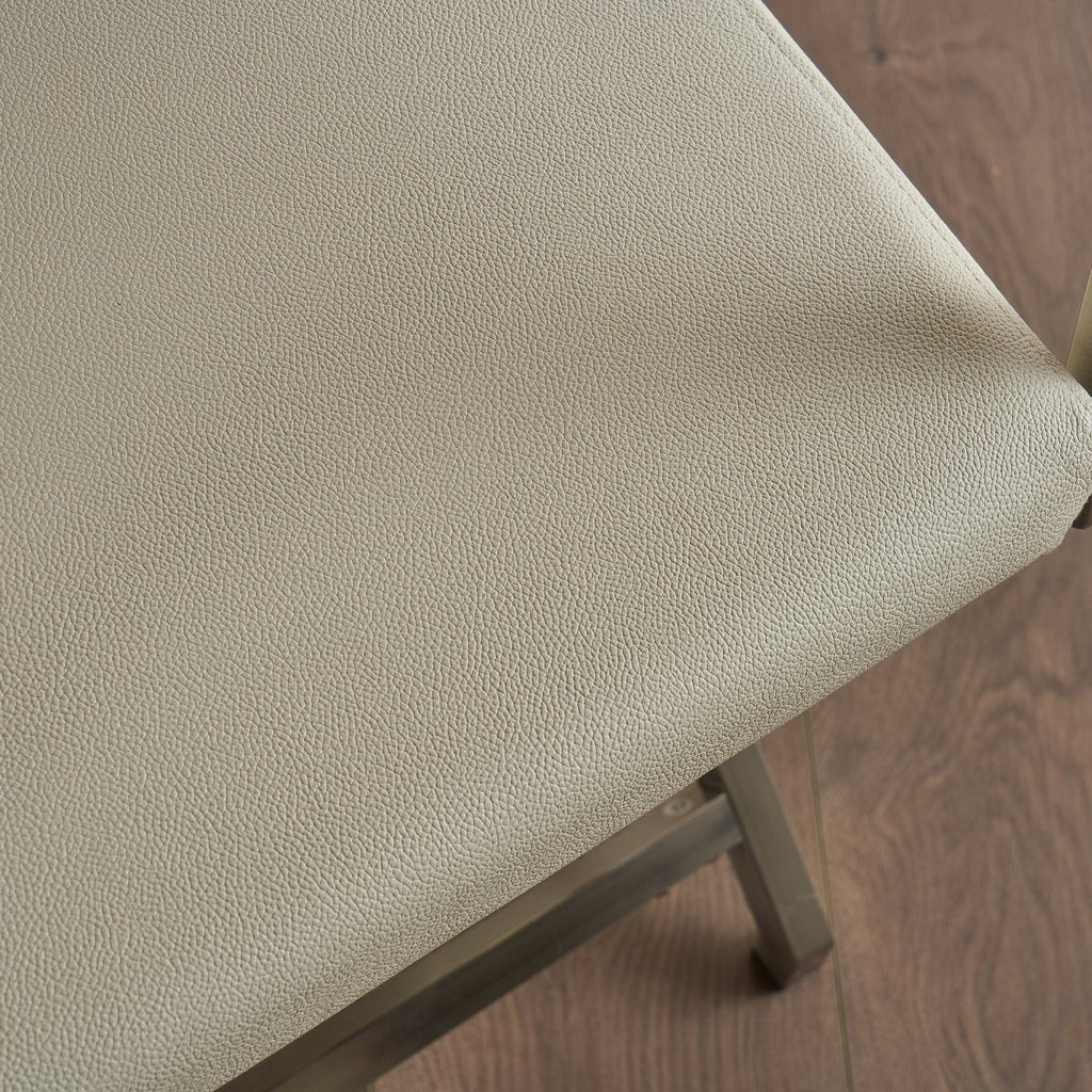 Rocklin Steel & Bonded Leather Director chair Armchair in White 4