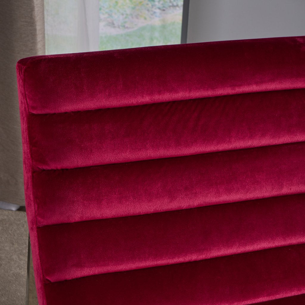 Glorie Garnet/Red Velvet Sofa Accent Chair ArmChair 4