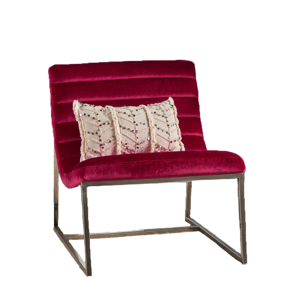 Glorie Garnet/Red Velvet Sofa Accent Chair ArmChair 5