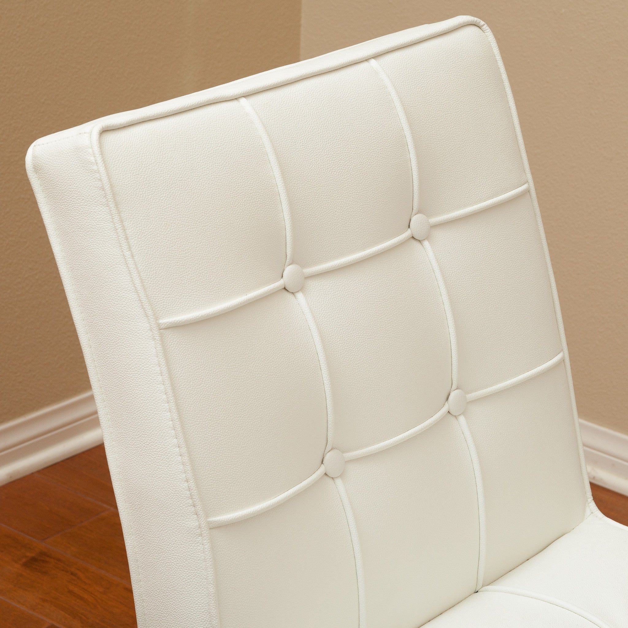 Pandora Modern Bonded Leather Dining Chair in White 3
