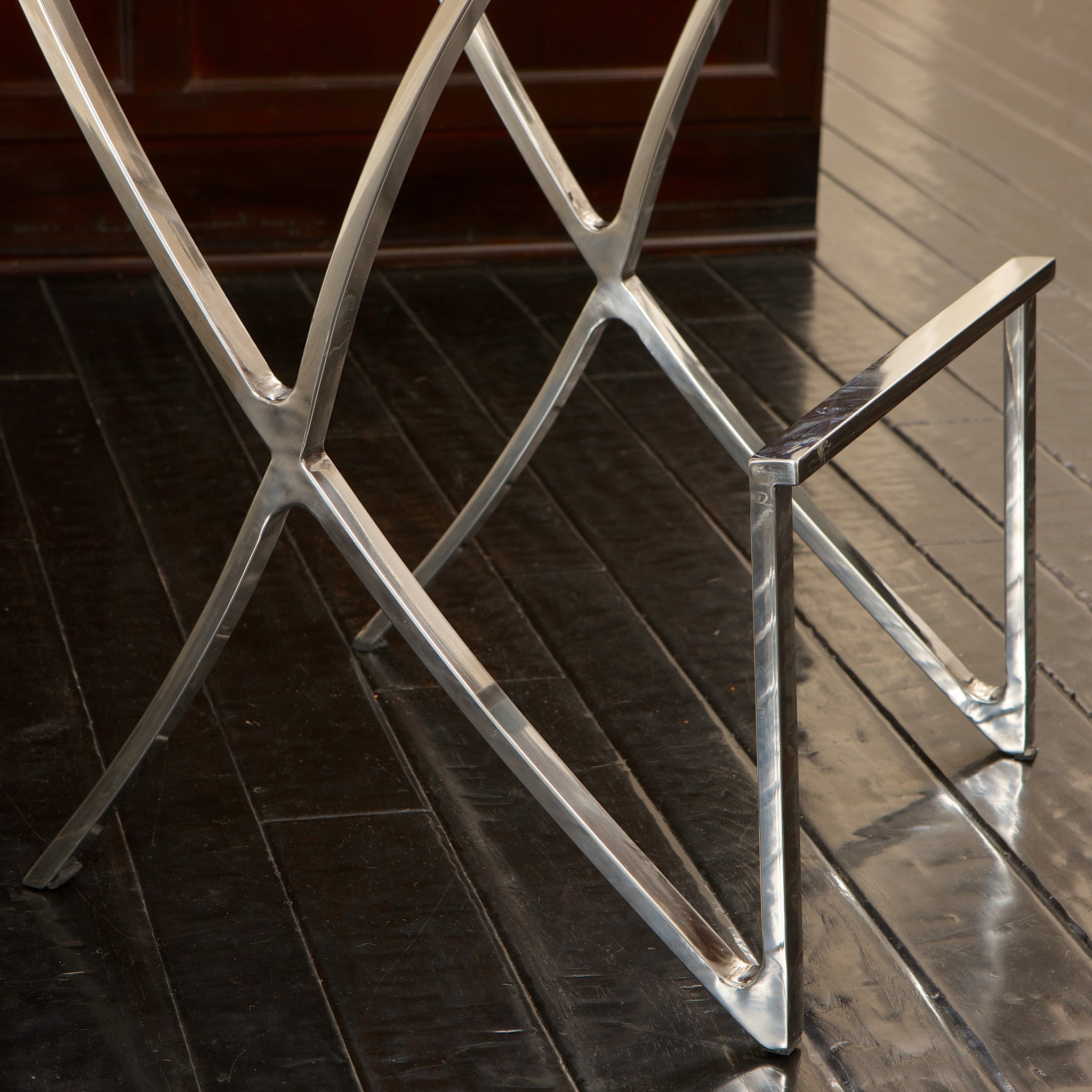 Pandora Bonded Leather & Steel Bar Stool in Black 3